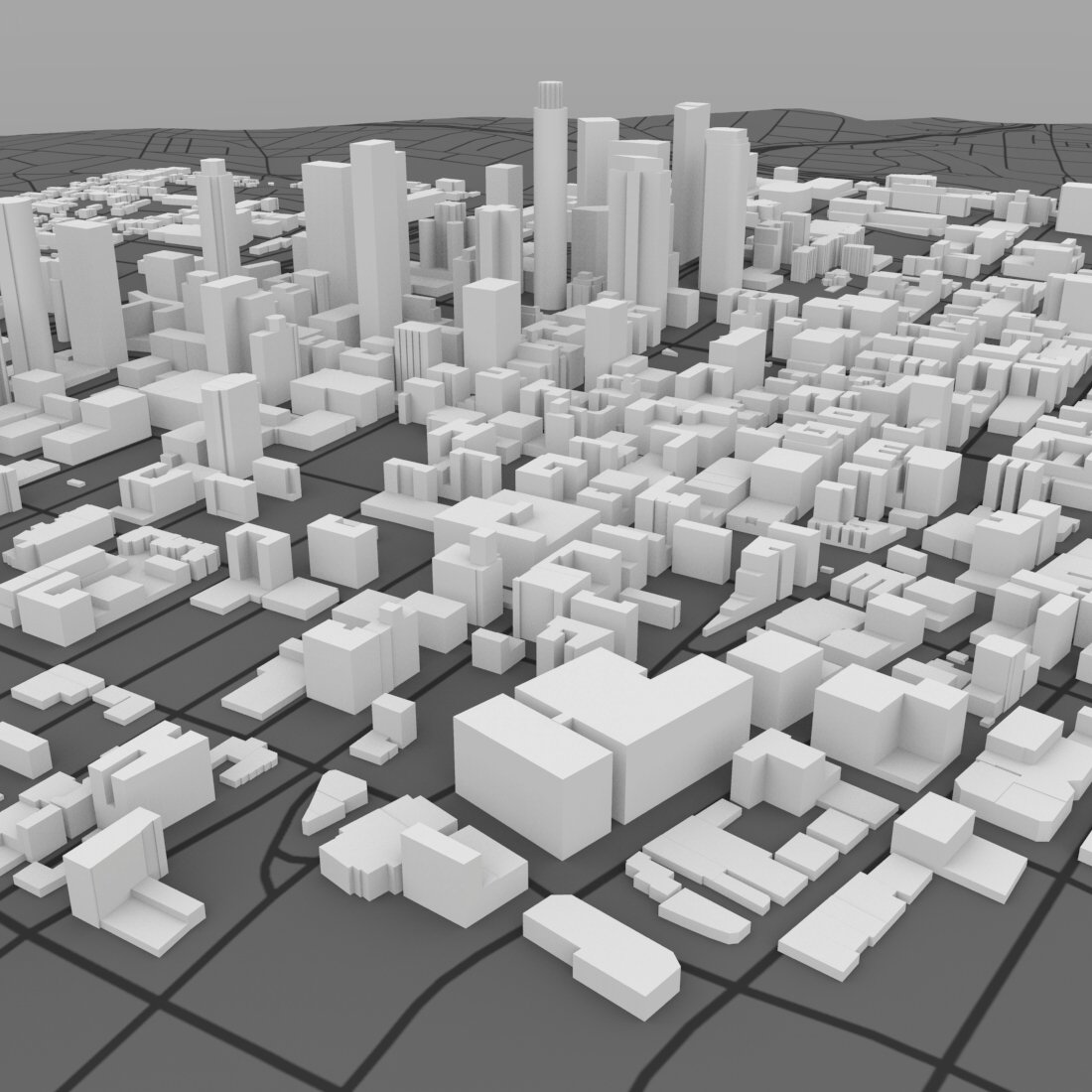 Los Angeles Cityscape 3ds and obj format - Extended License by N/A