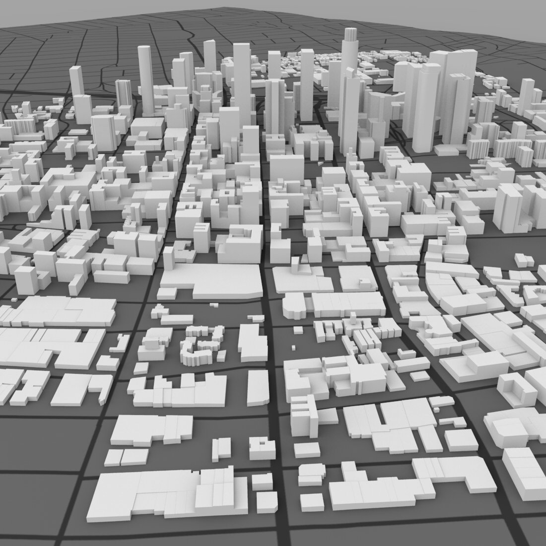 Los Angeles Cityscape 3ds and obj format - Extended License by N/A