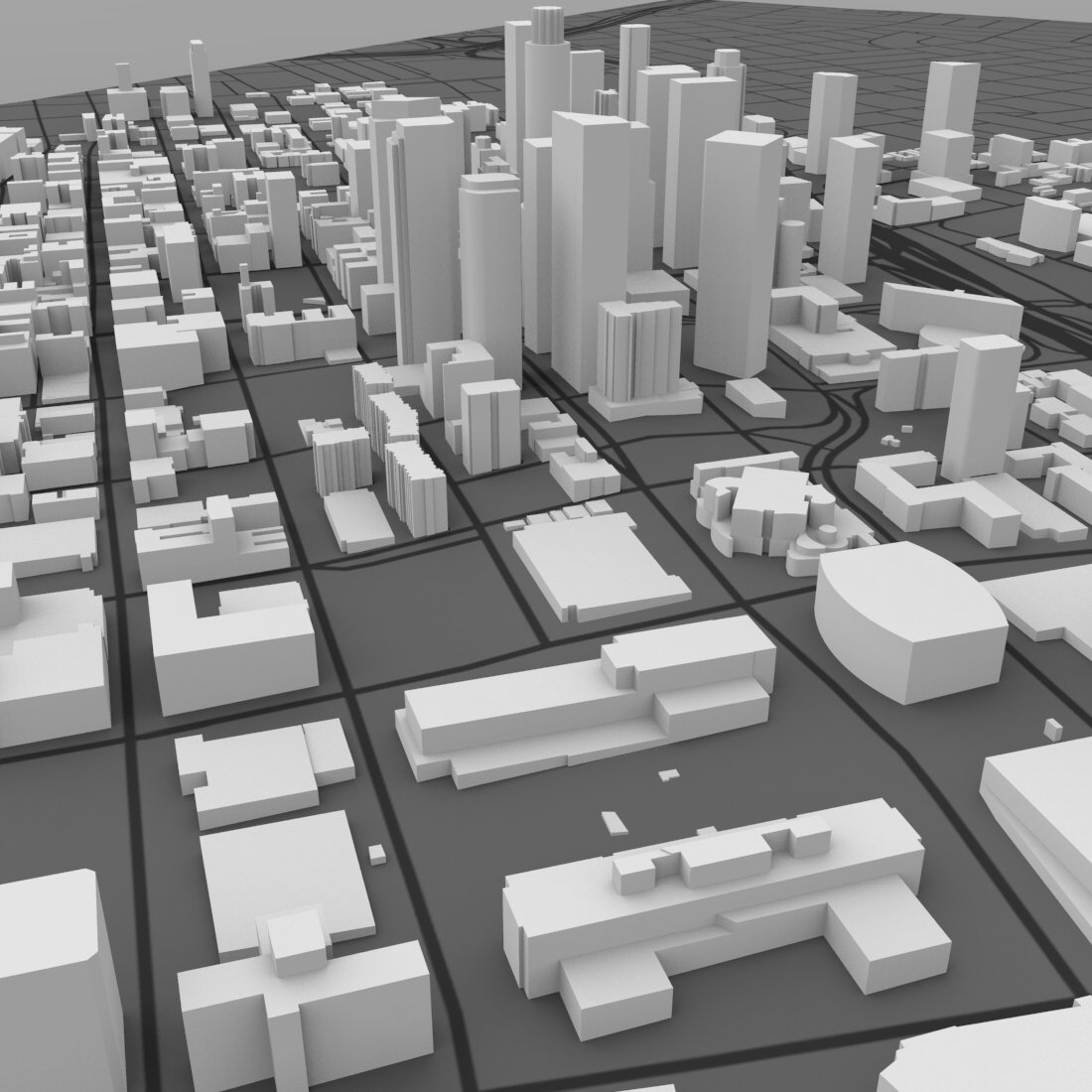 Los Angeles Cityscape 3ds and obj format - Extended License by N/A