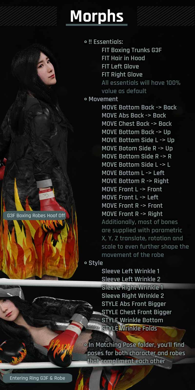 Boxing Robes G3F for Genesis 3 Female by N/A