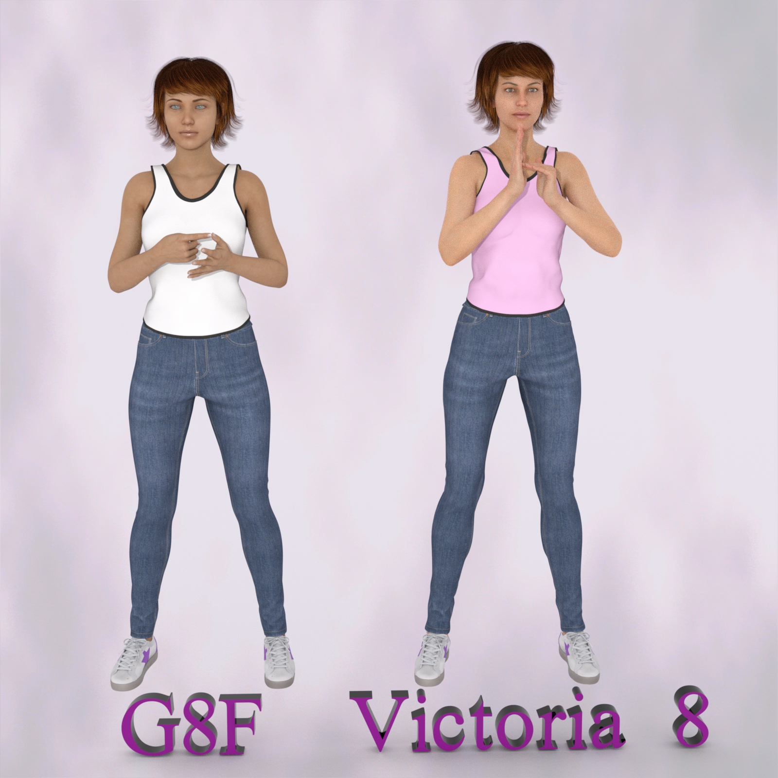BSL Fingerspell Poses for G8F and Victoria 8 by N/A