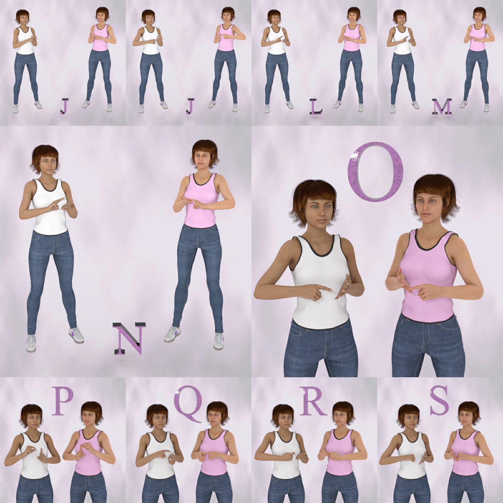 BSL Fingerspell Poses for G8F and Victoria 8 by N/A