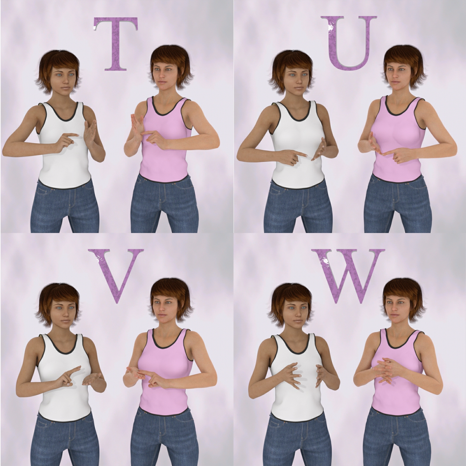 BSL Fingerspell Poses for G8F and Victoria 8 by N/A
