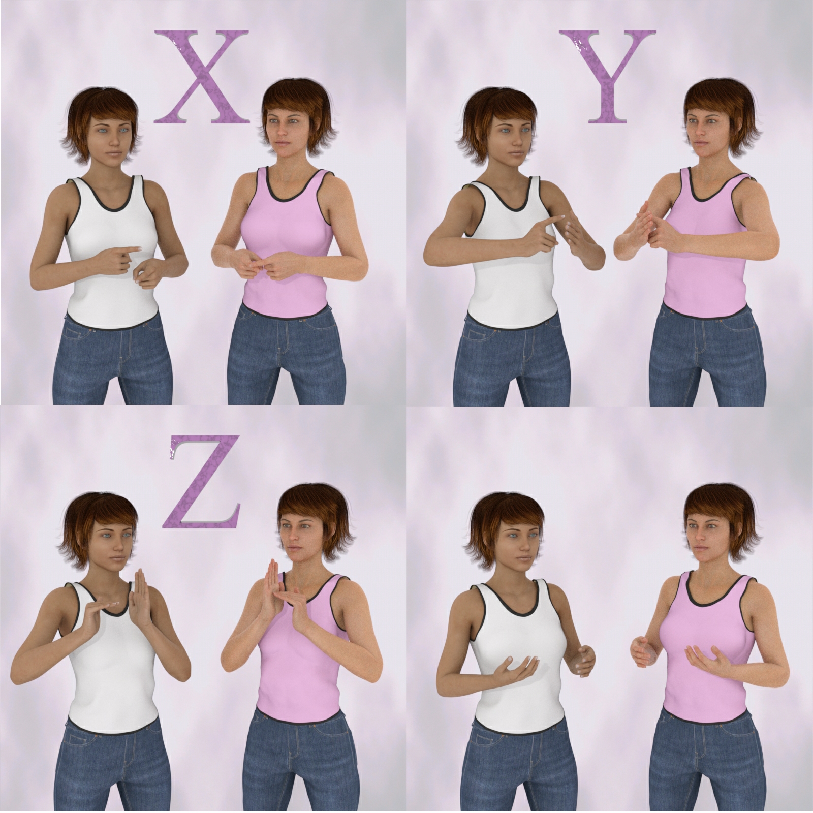 BSL Fingerspell Poses for G8F and Victoria 8 by N/A