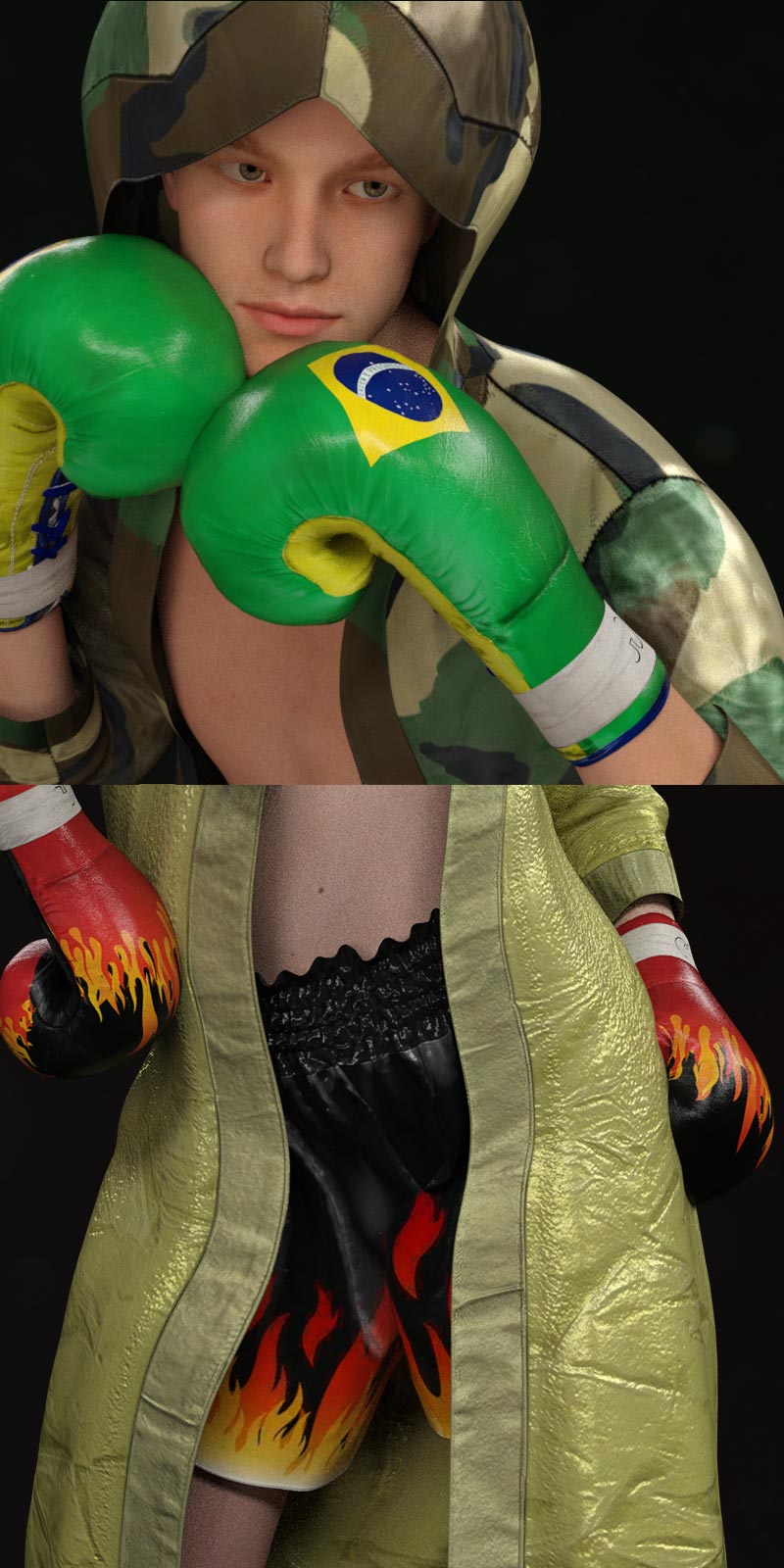 Boxing Robes G3 Pack for Genesis 3 Female and Male by N/A