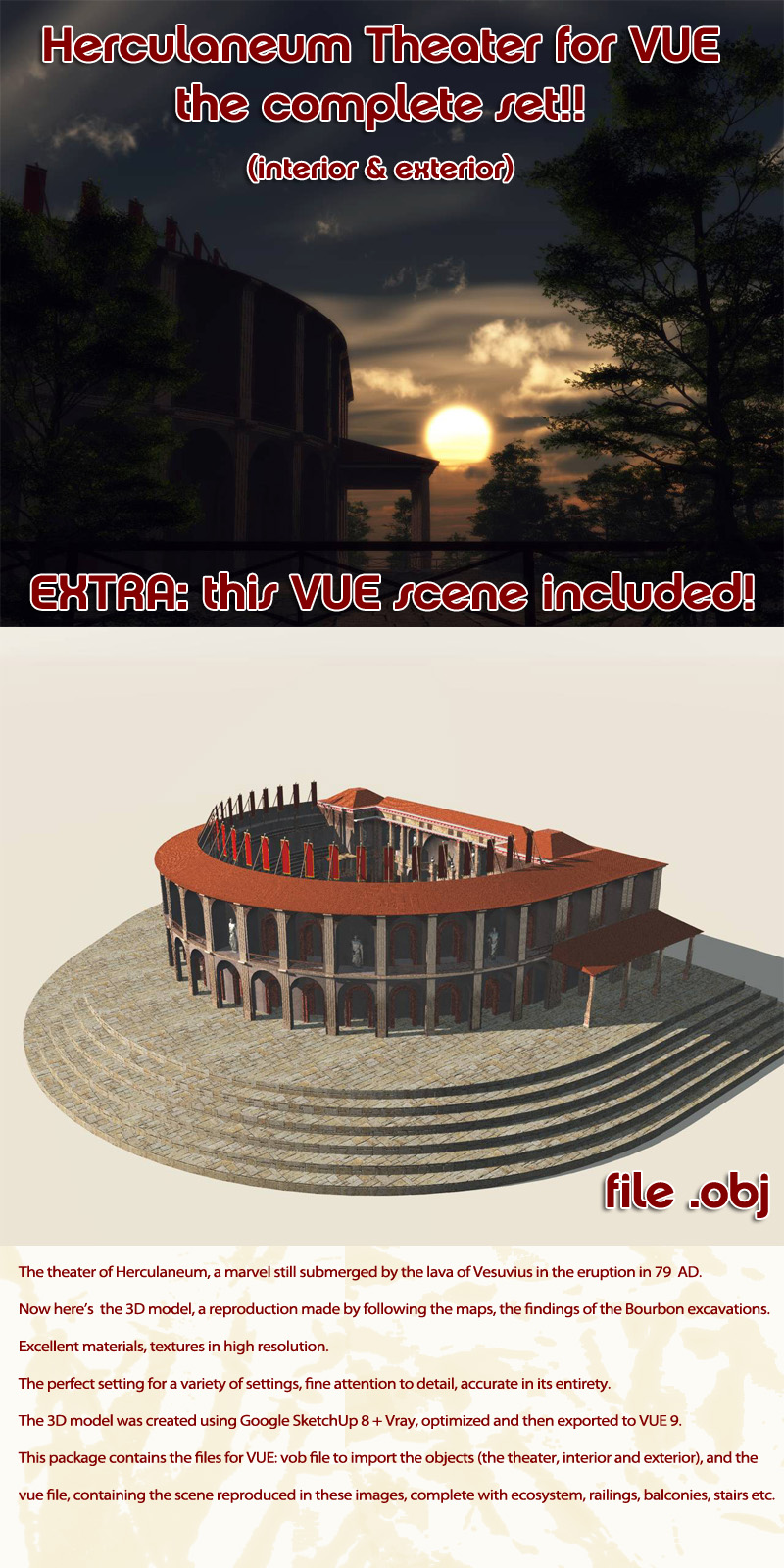 Herculaneum Theater - the complete set for VUE by N/A