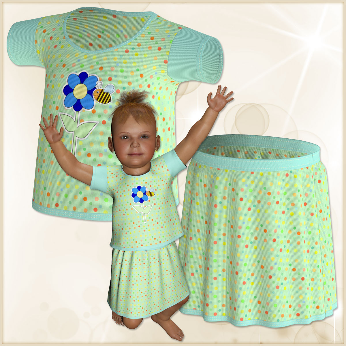 Baby Luna Skirt and Shirt by N/A
