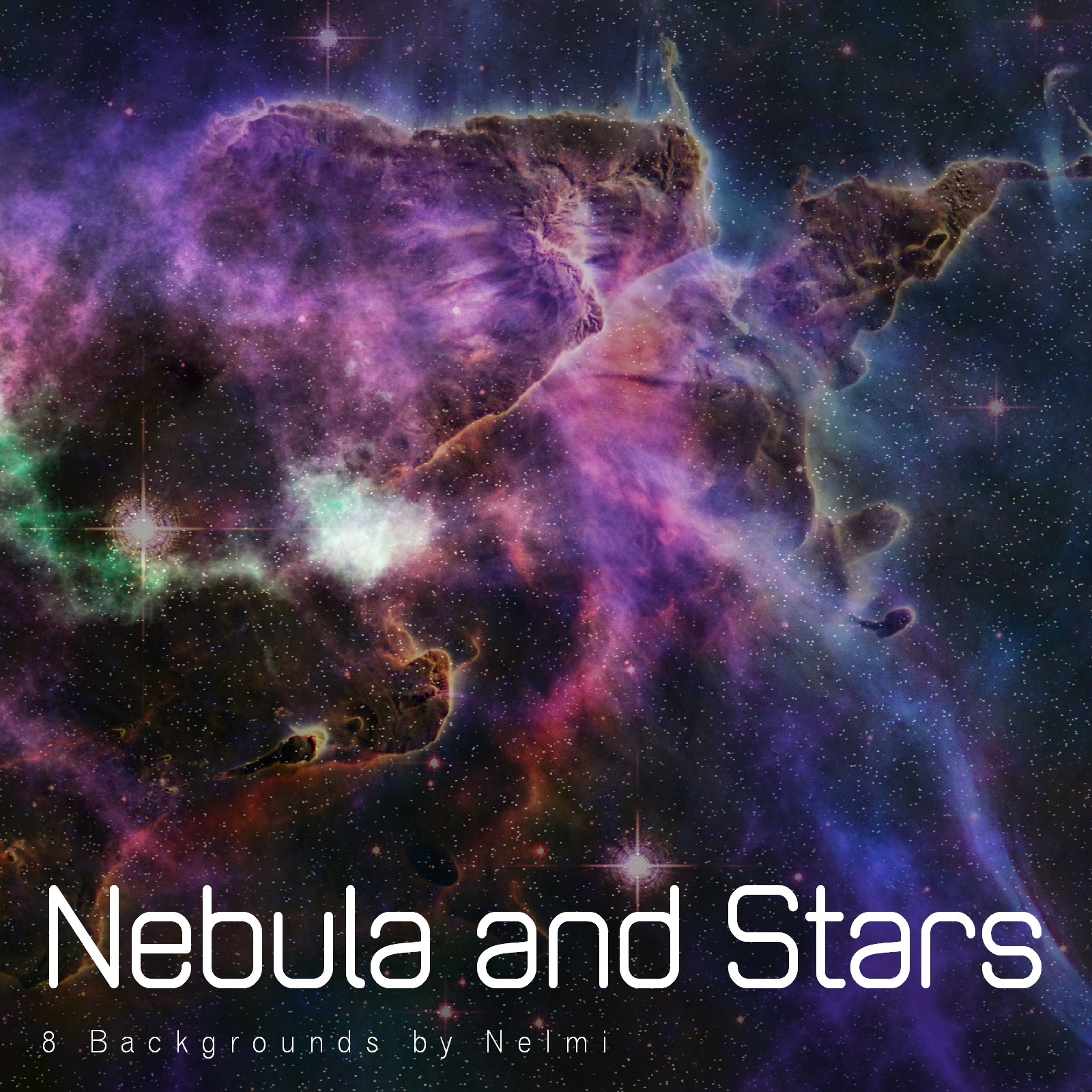 8 High Resolution Nebula and Stars Backgrounds by N/A