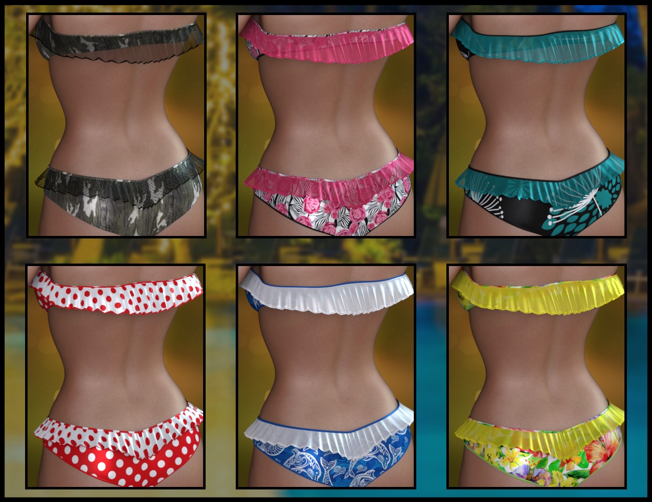 7th Ave: Summer Frills Bikini by N/A