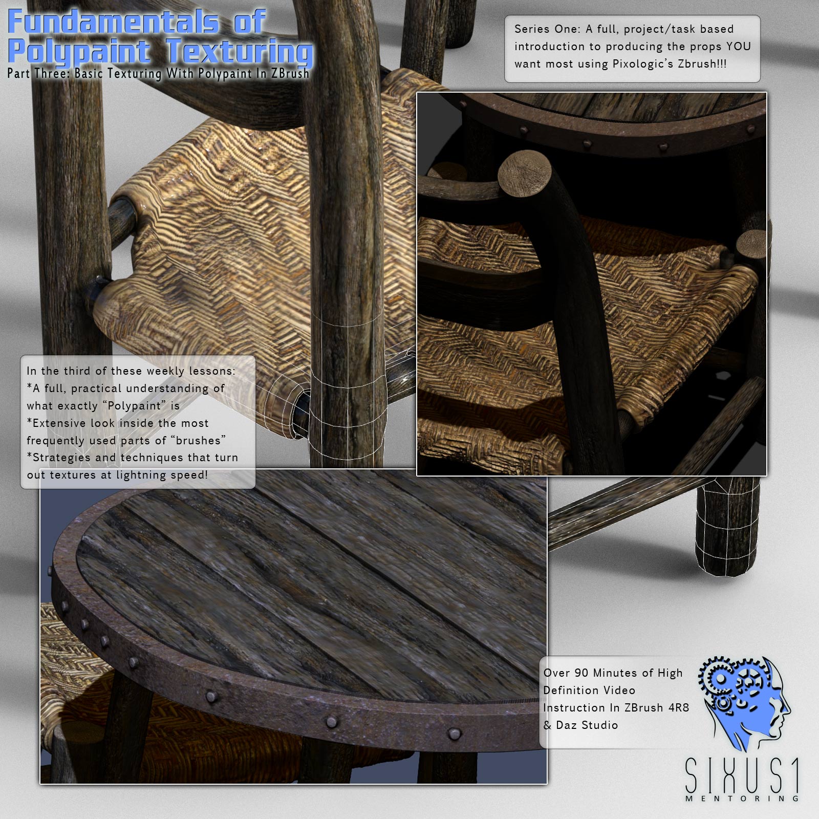 Sixus1 Mentoring Week 3: Basic Texturing With Polypaint In Zbrush by N/A