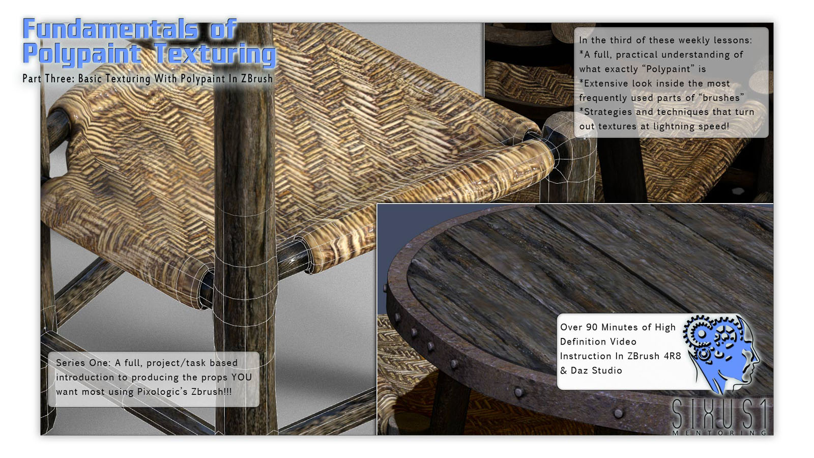 Sixus1 Mentoring Week 3: Basic Texturing With Polypaint In Zbrush by N/A
