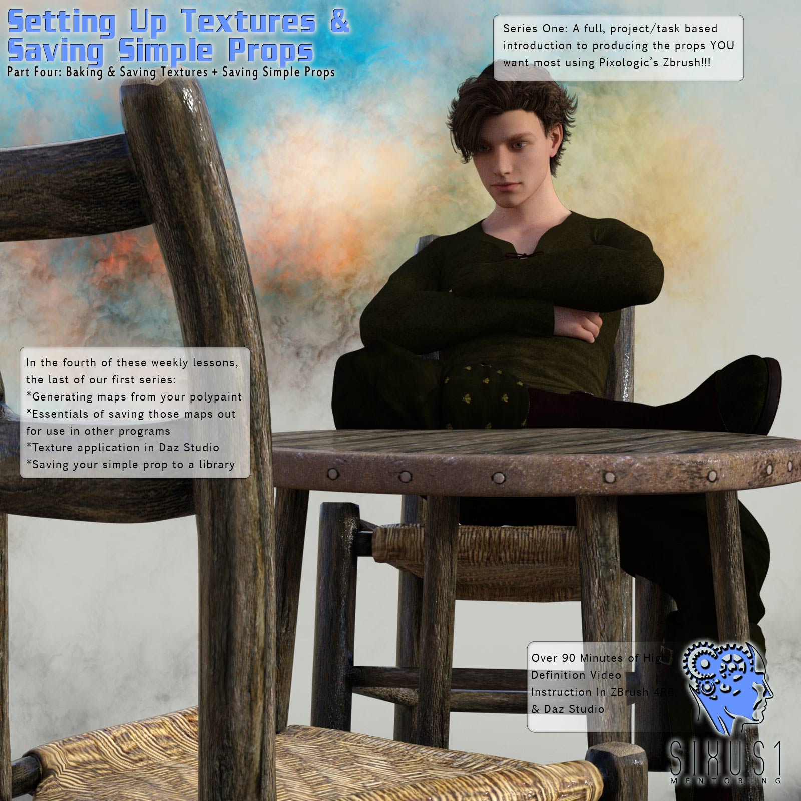 Sixus1 Mentoring Week 4: Texture Output And Prop Setup In Zbrush And DS by N/A