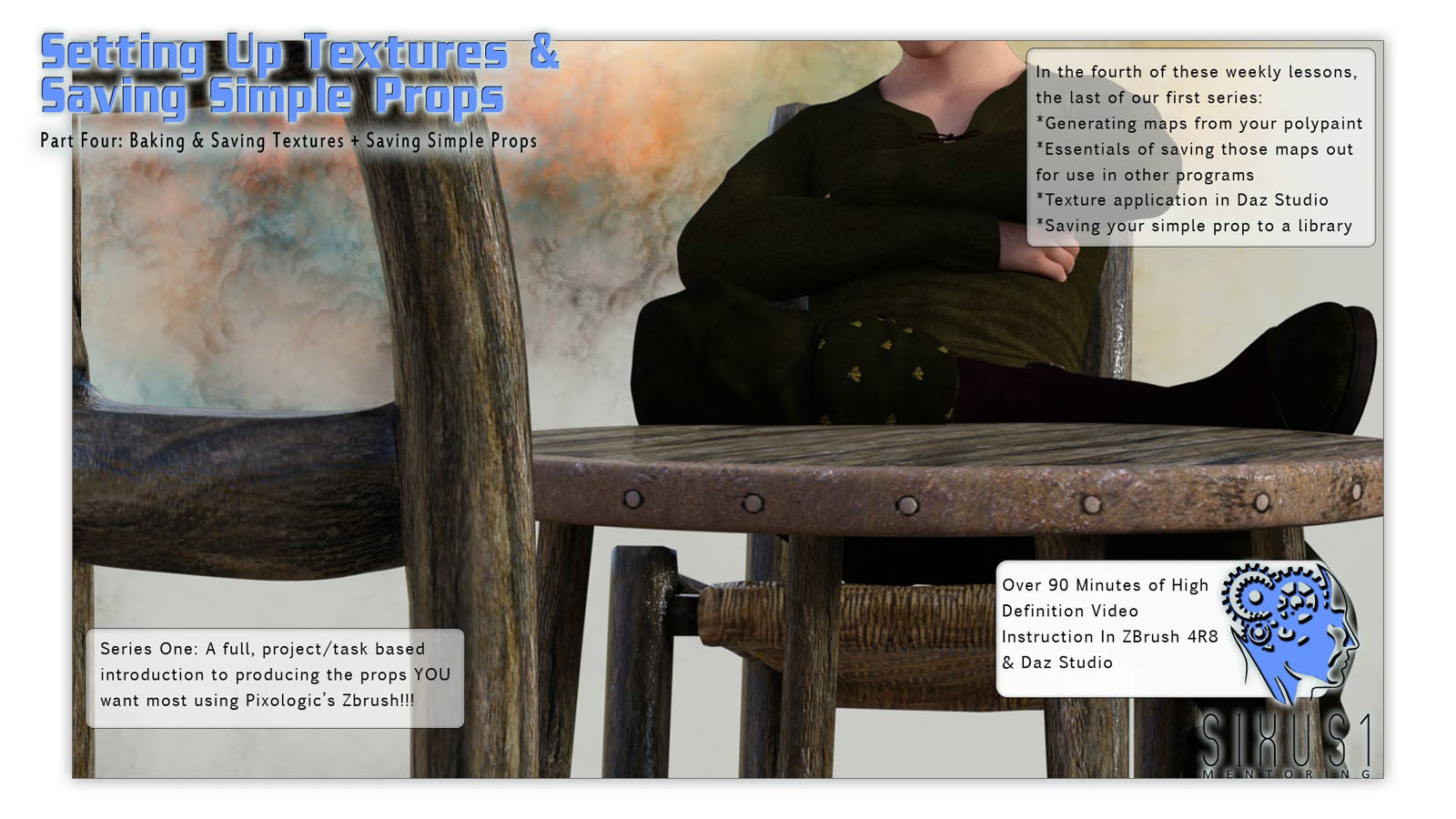 Sixus1 Mentoring Week 4: Texture Output And Prop Setup In Zbrush And DS by N/A