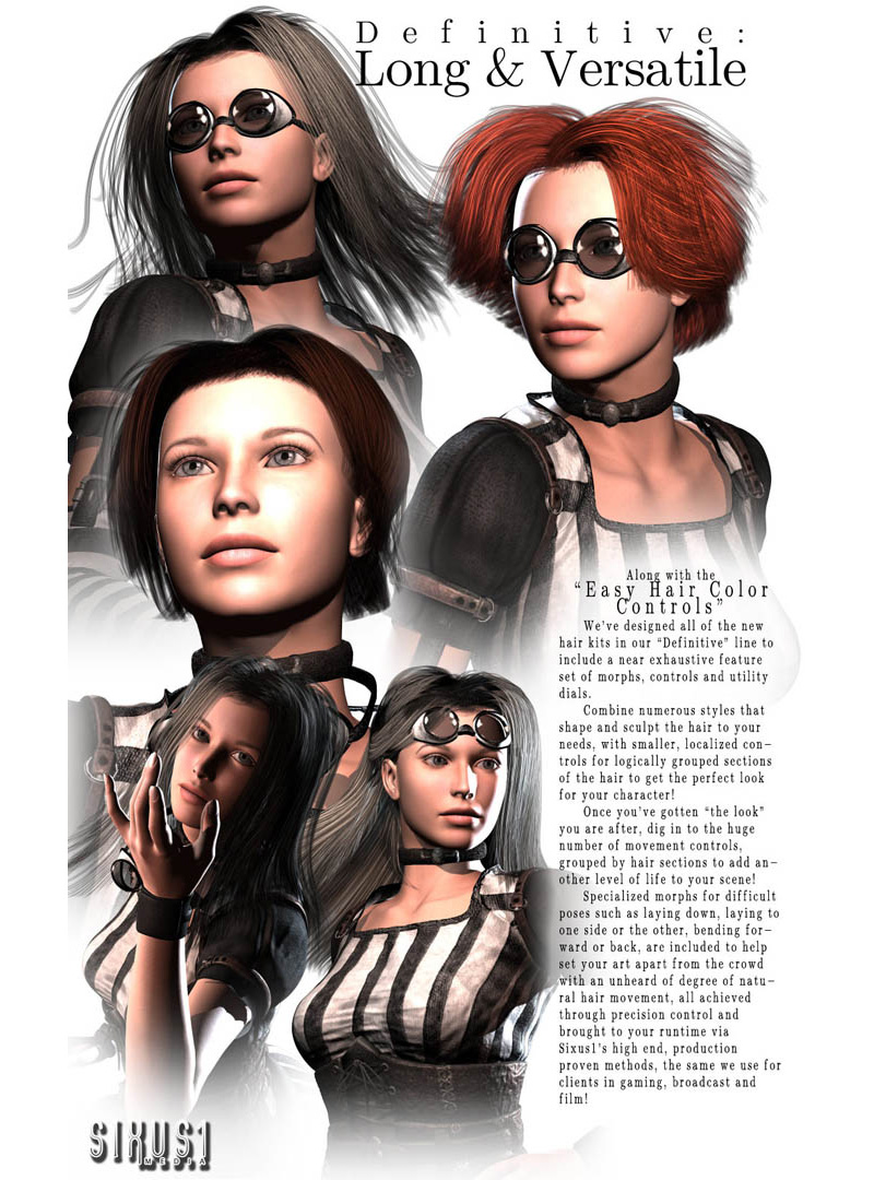 Definitive Hair: Long & Versatile for V4 by N/A