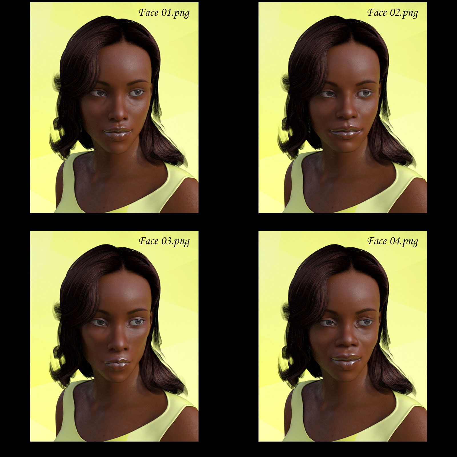 African Female Faces Morphs for Genesis 8 Female by N/A