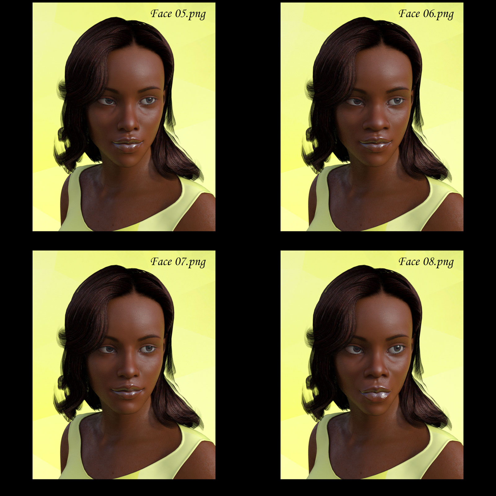 African Female Faces Morphs for Genesis 8 Female by N/A