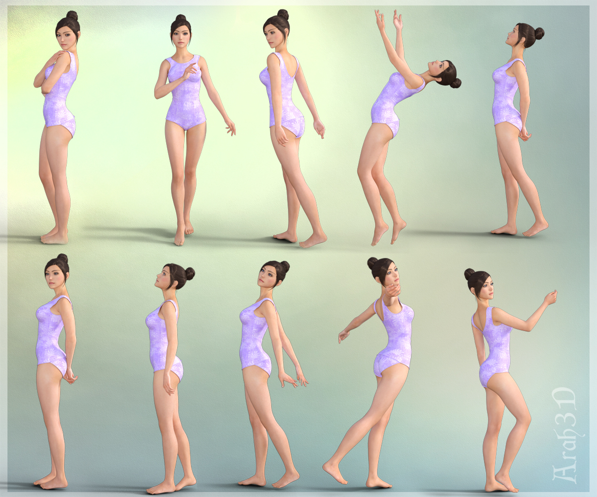 Arah3D Flower Vine Poses for Gen3 Female by N/A