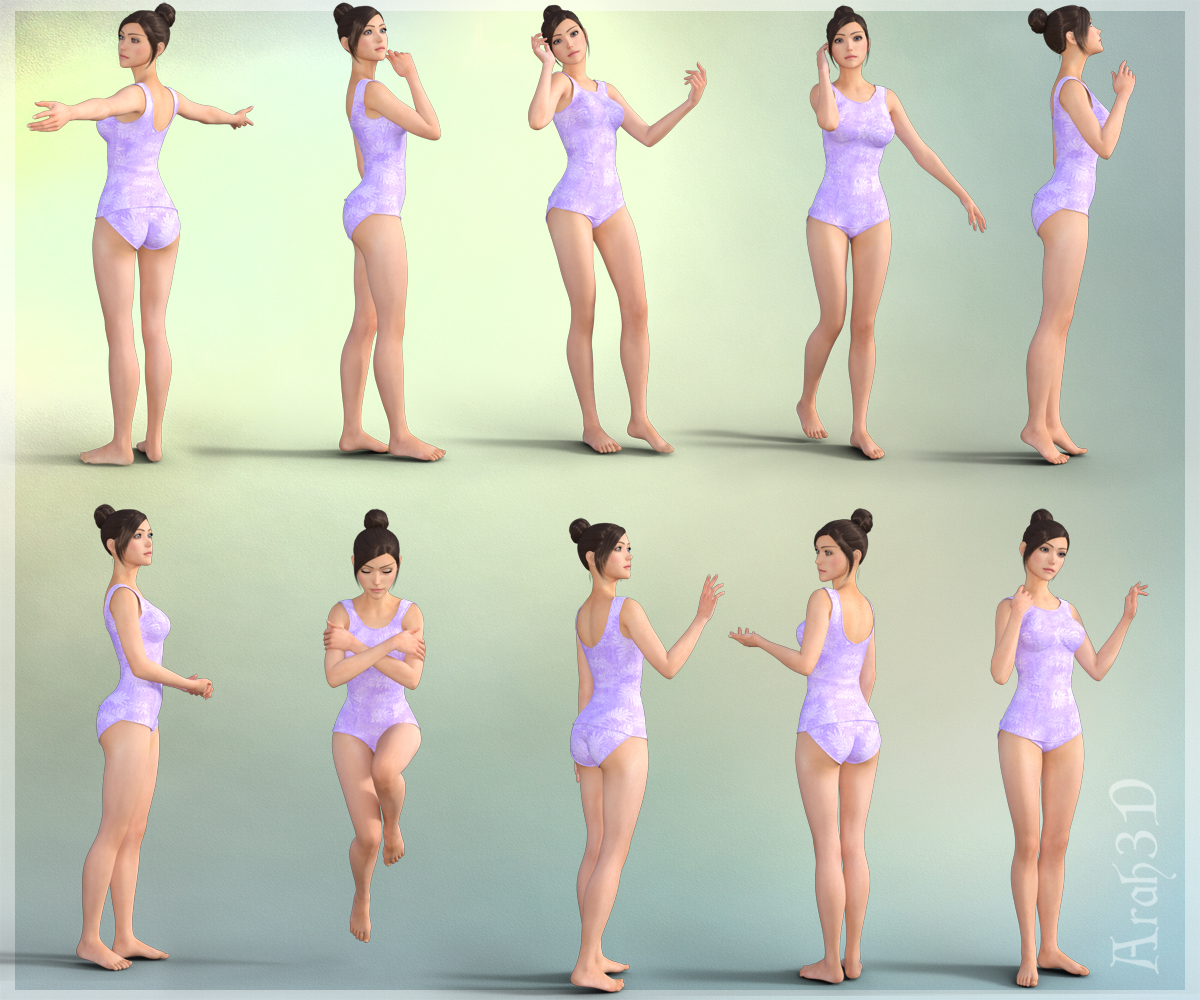 Arah3D Flower Vine Poses for Gen3 Female by N/A