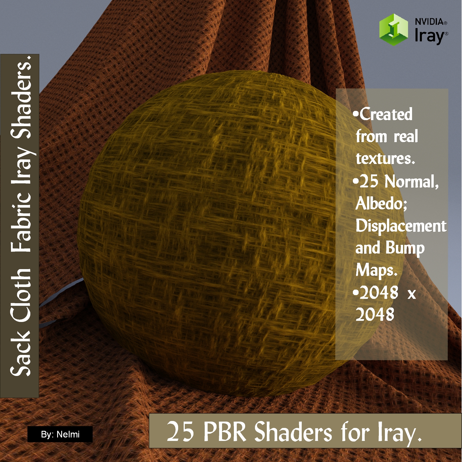 25 Sackcloth PBR Fabric Iray Shaders for Daz Studio by N/A