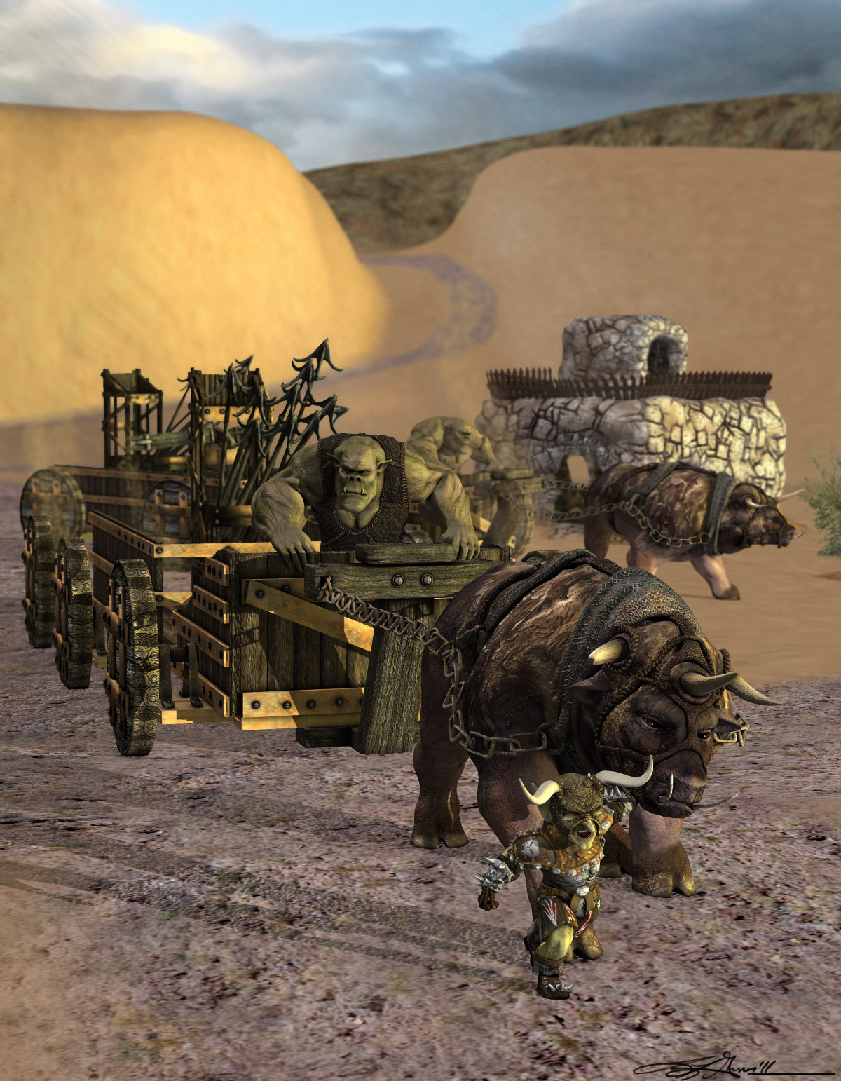 Orkz: Triceratox - Battle Wagon, Chariot and Bolt Thrower by N/A