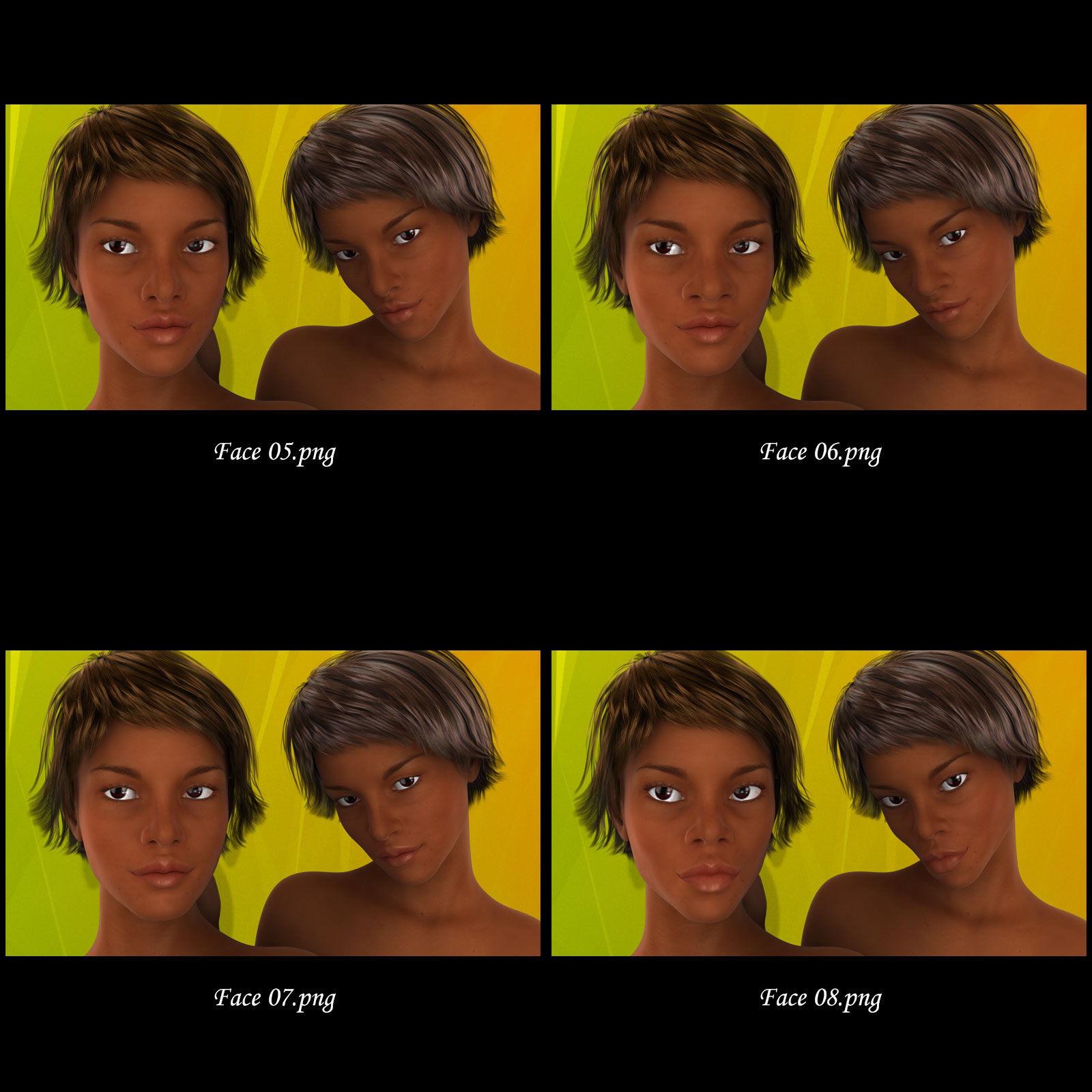 African Female Faces Morphs for Genesis 3 Female by N/A