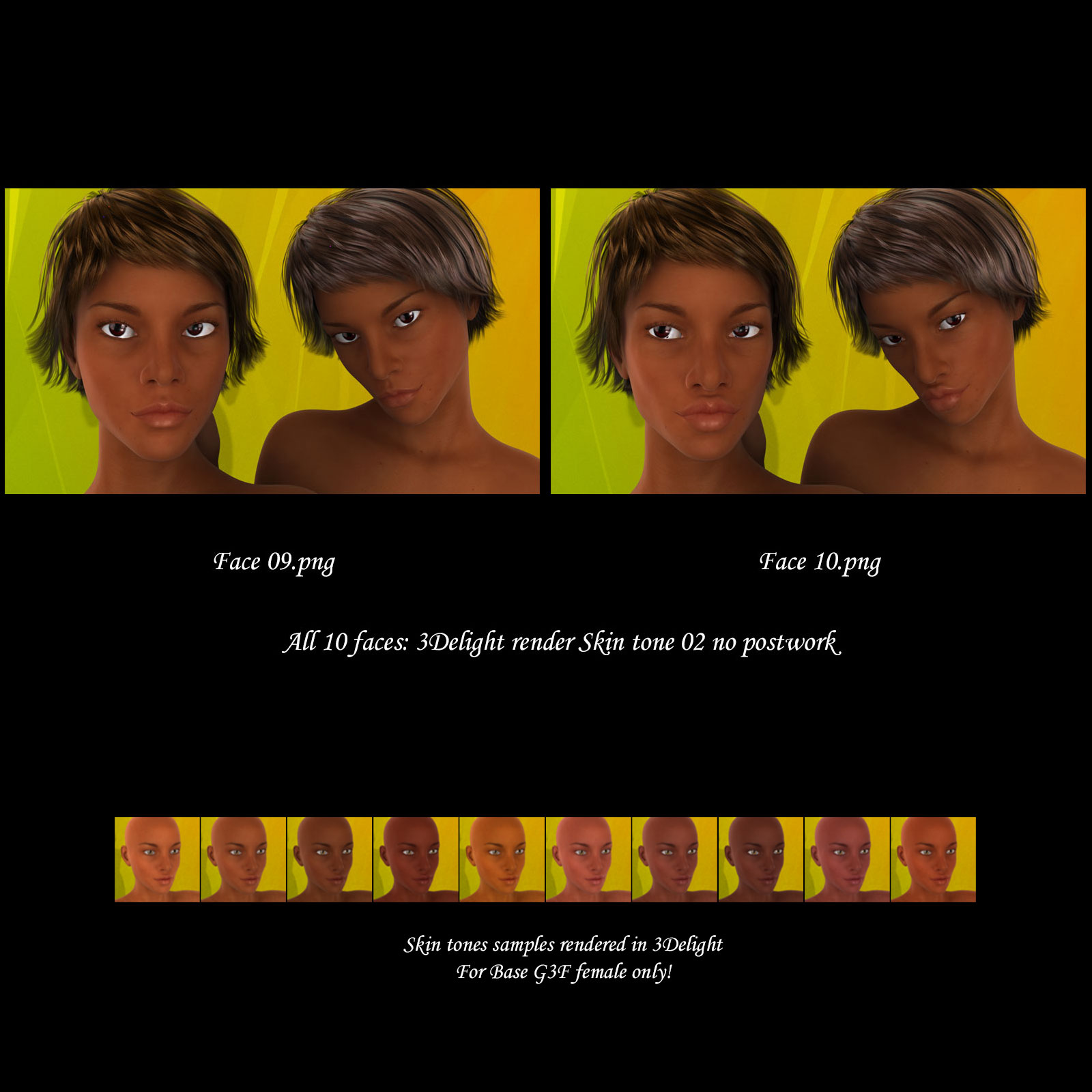 African Female Faces Morphs for Genesis 3 Female by N/A