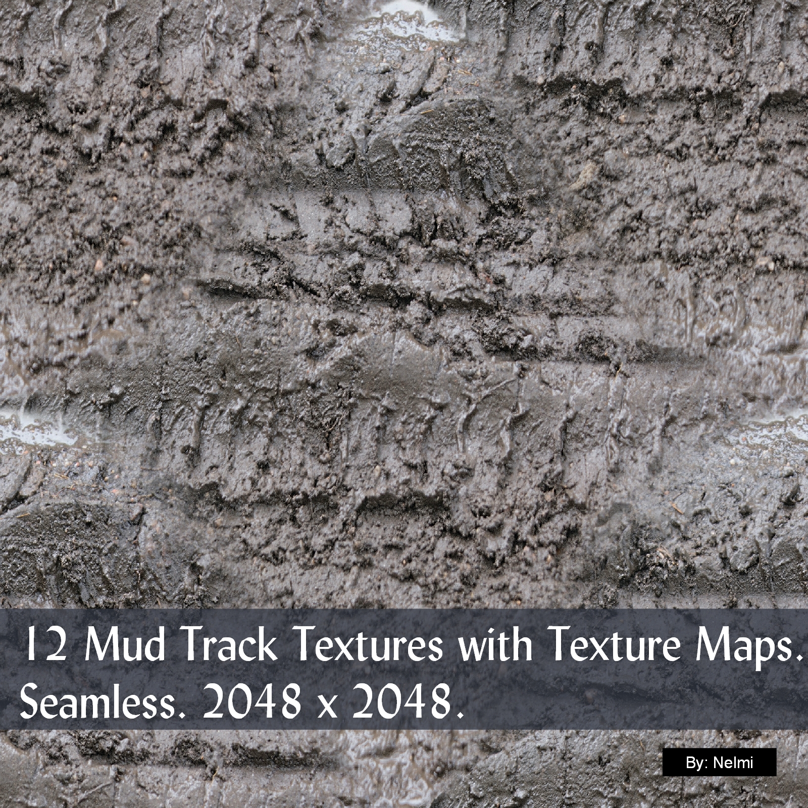 12 Mud Tracks PBR Textures with Texture Maps by N/A