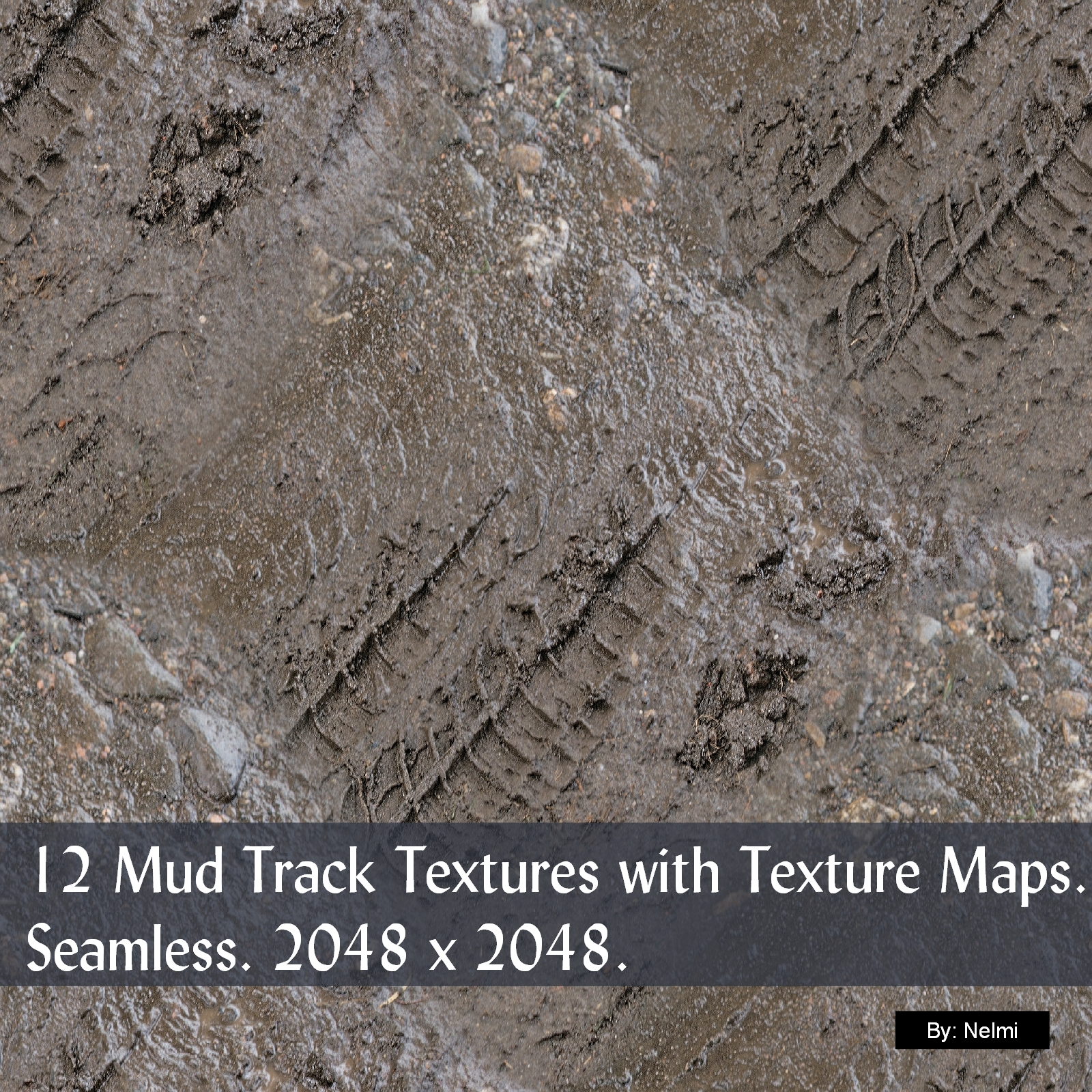 12 Mud Tracks PBR Textures with Texture Maps by N/A