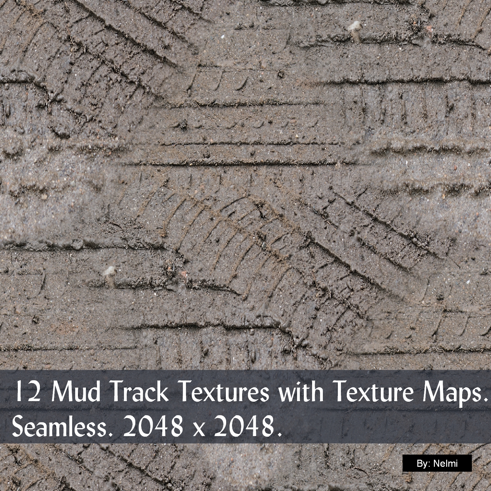 12 Mud Tracks PBR Textures with Texture Maps by N/A