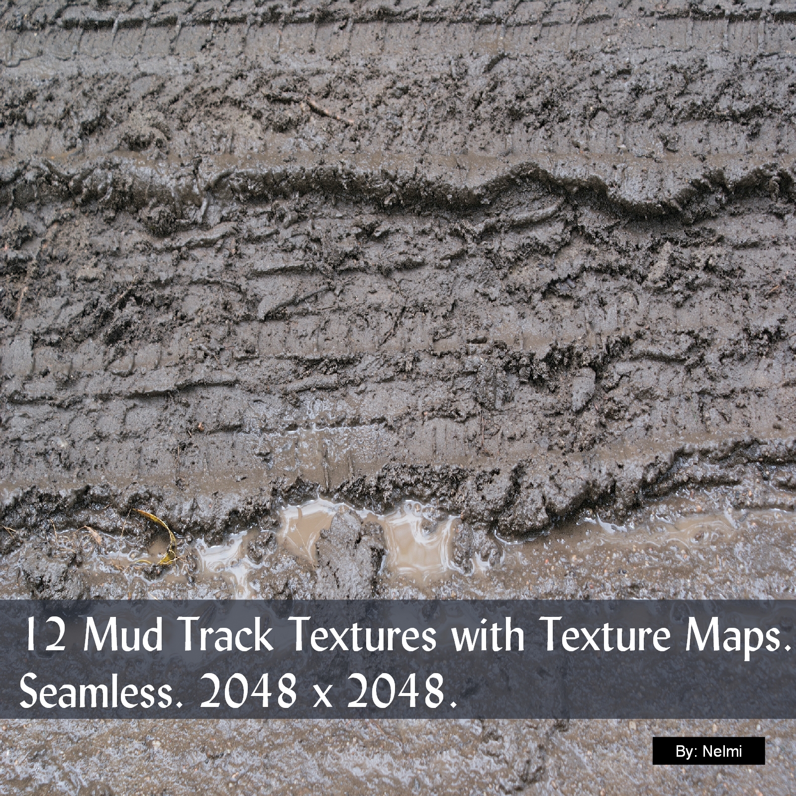 12 Mud Tracks PBR Textures with Texture Maps by N/A
