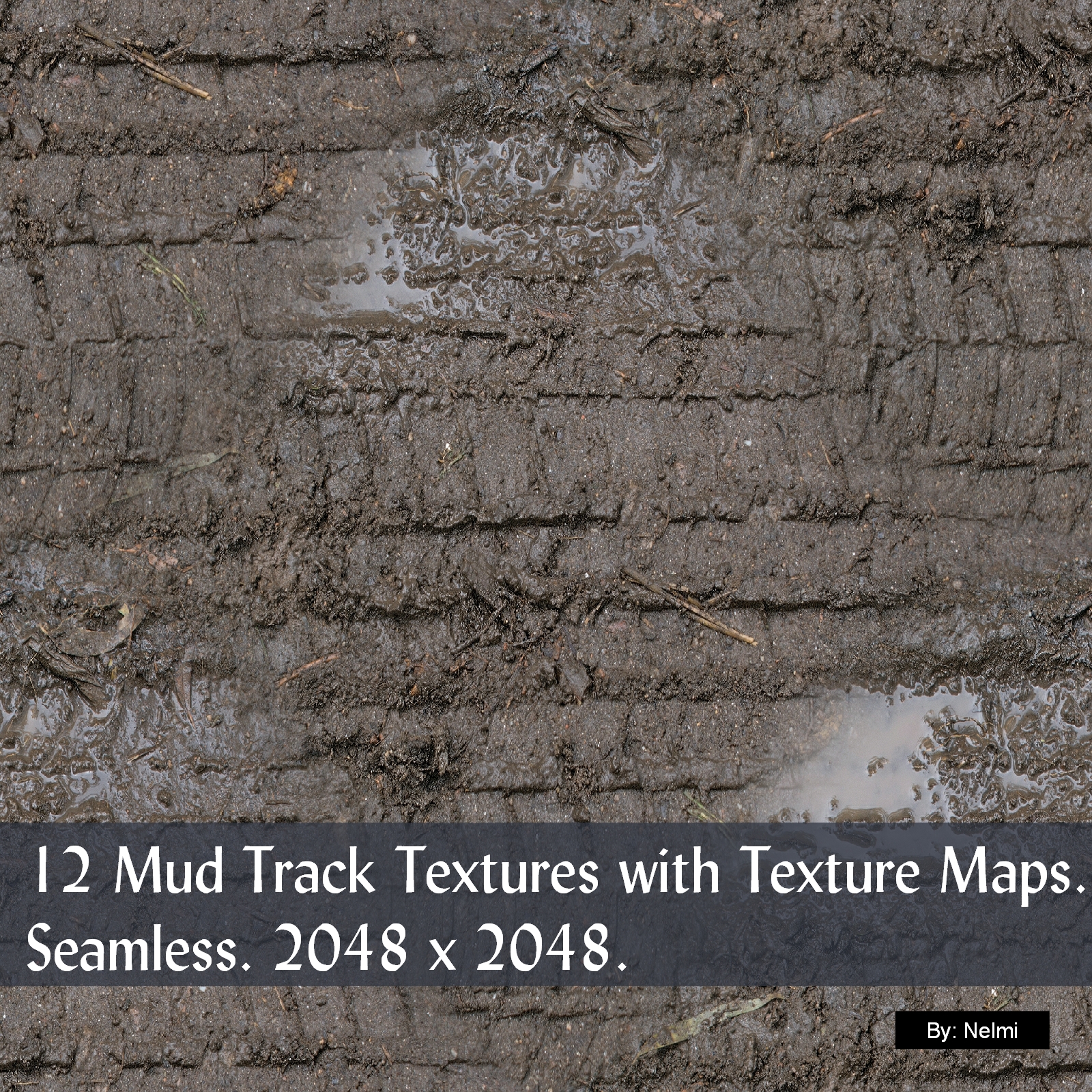 12 Mud Tracks PBR Textures with Texture Maps by N/A