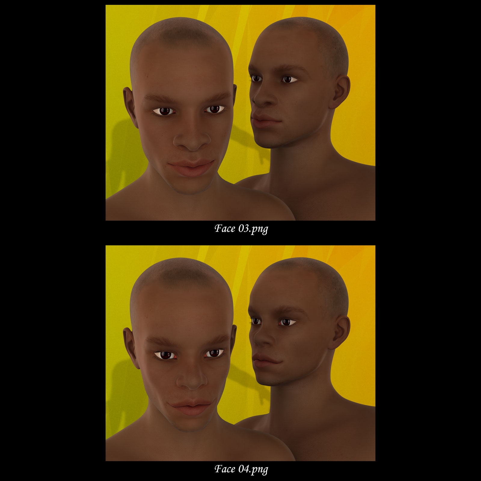 African Male Faces Morphs for Genesis 3 Male by N/A