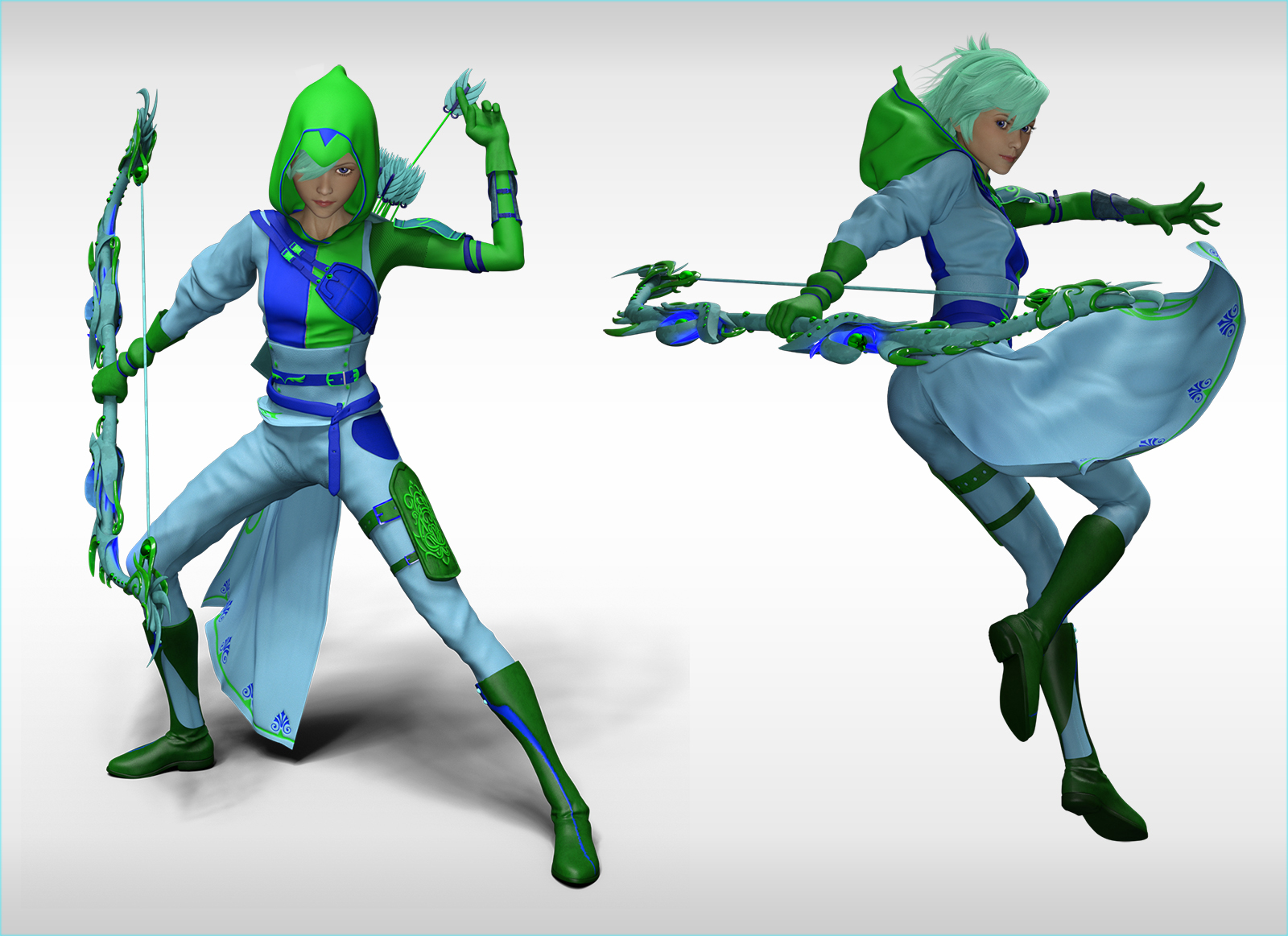 Natsume Archer Outfit for G3F by N/A