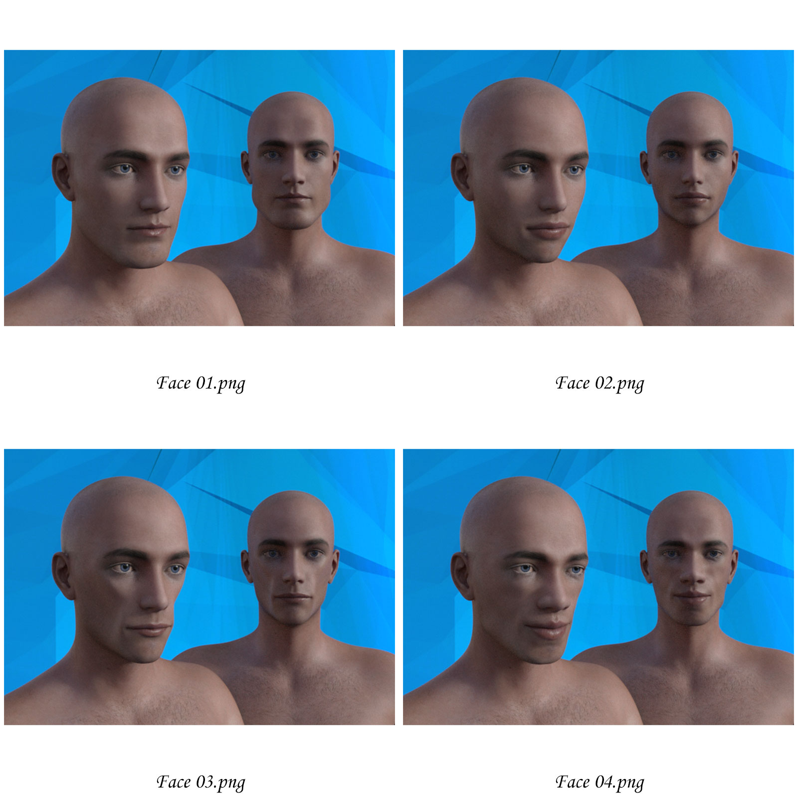 Caucasian Male Face Morphs for Genesis 8 Male by N/A