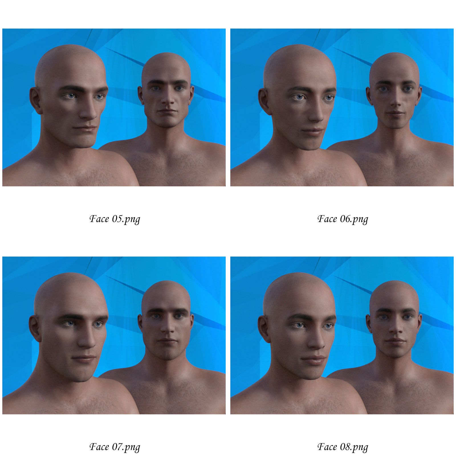 Caucasian Male Face Morphs for Genesis 8 Male by N/A