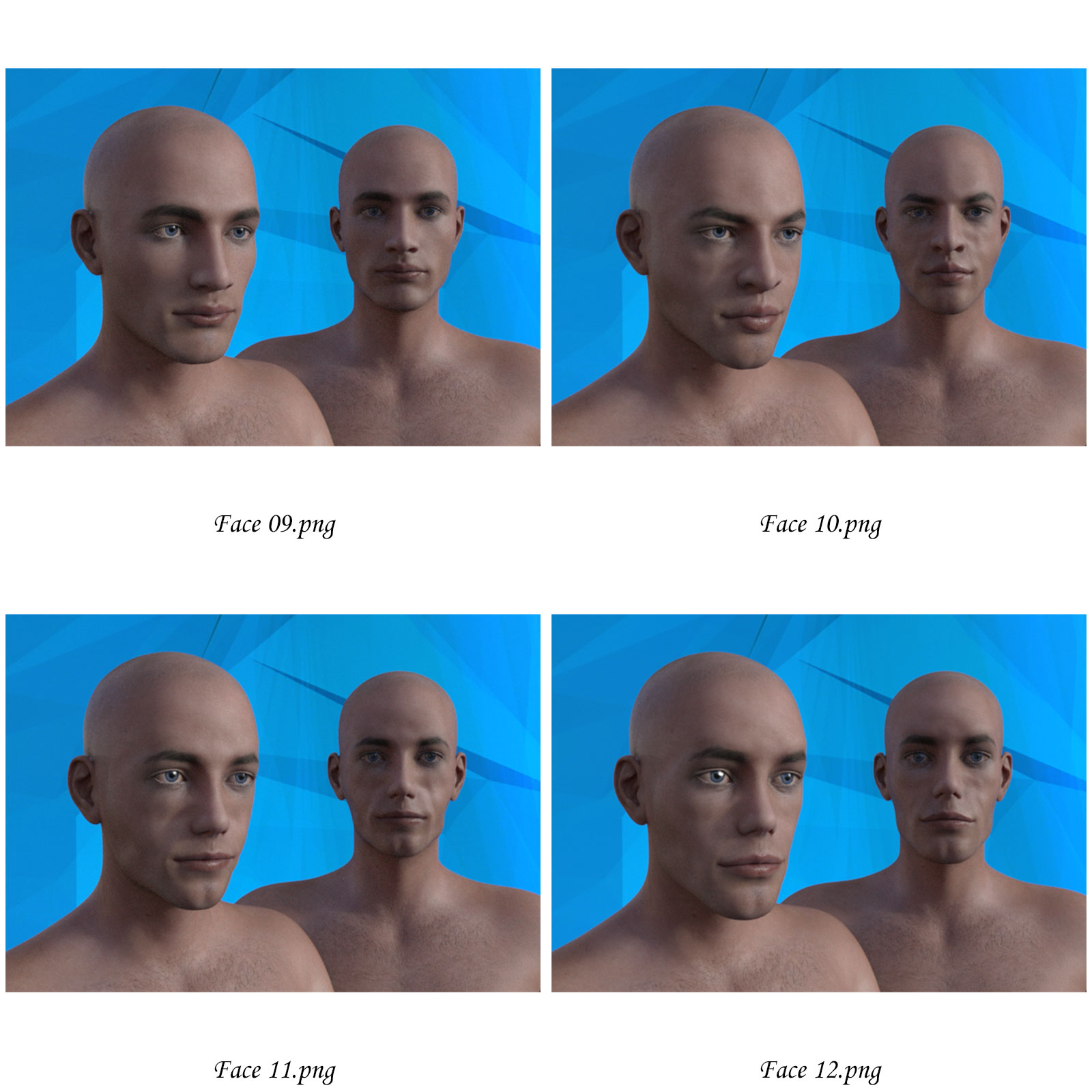 Caucasian Male Face Morphs for Genesis 8 Male by N/A