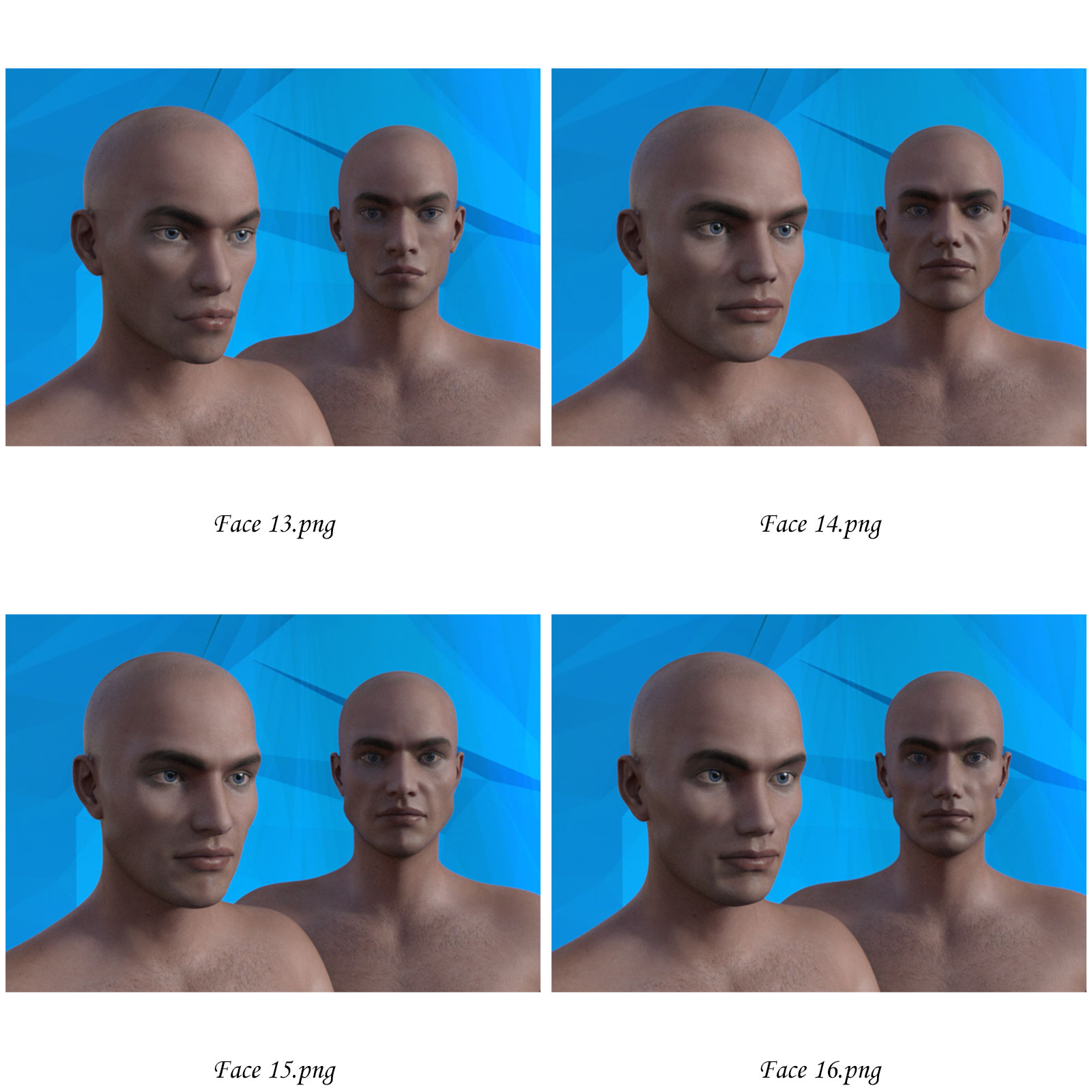 Caucasian Male Face Morphs for Genesis 8 Male by N/A