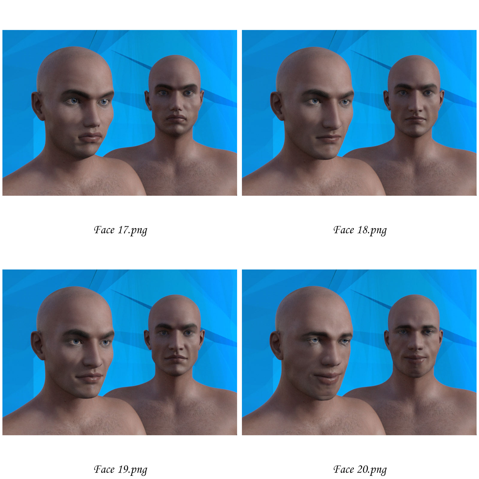 Caucasian Male Face Morphs for Genesis 8 Male by N/A