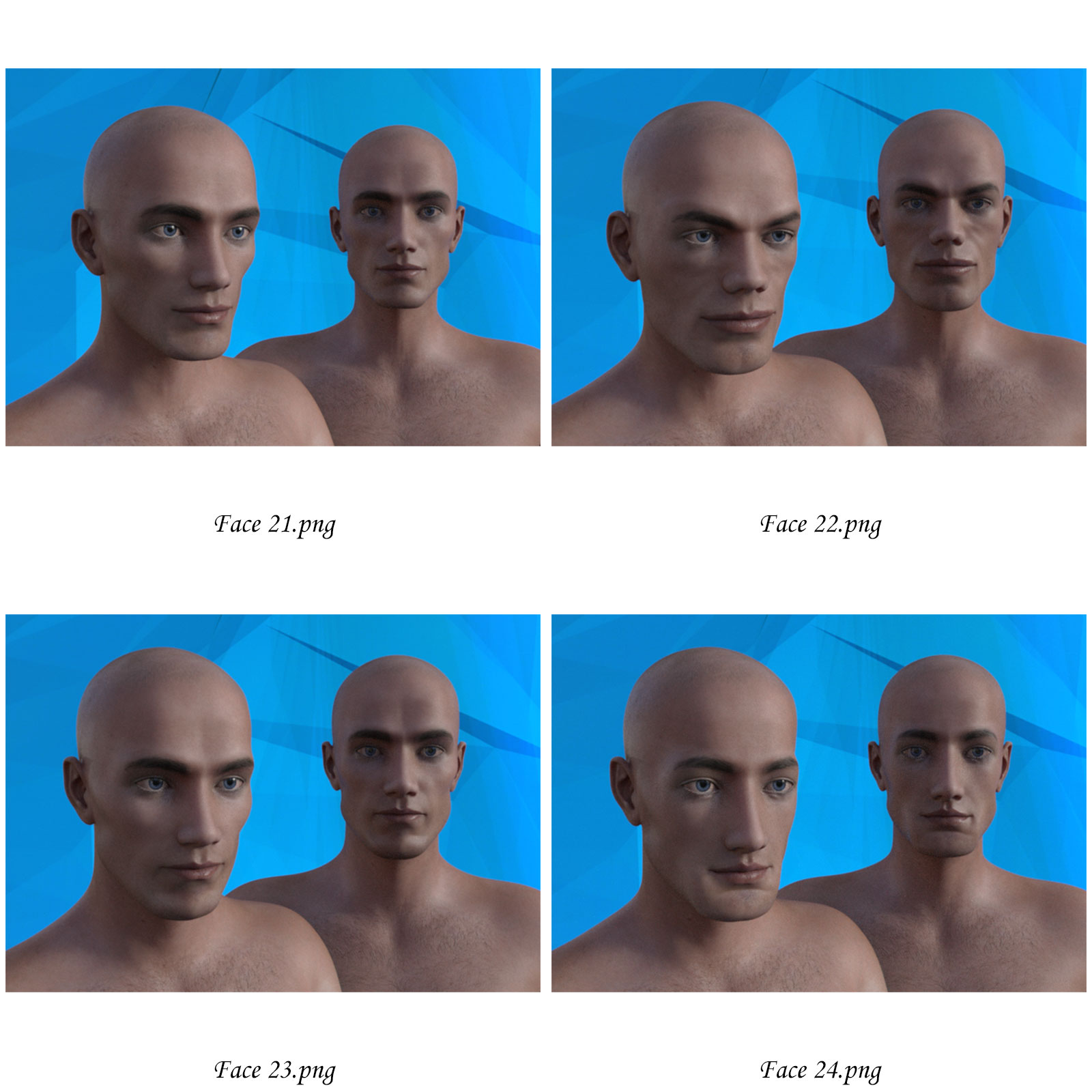 Caucasian Male Face Morphs for Genesis 8 Male by N/A