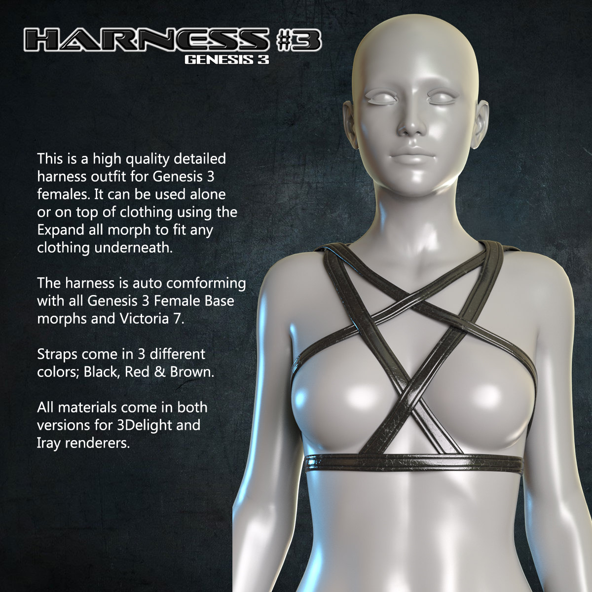 Exnem Harness 3 for Genesis 3 Female by N/A