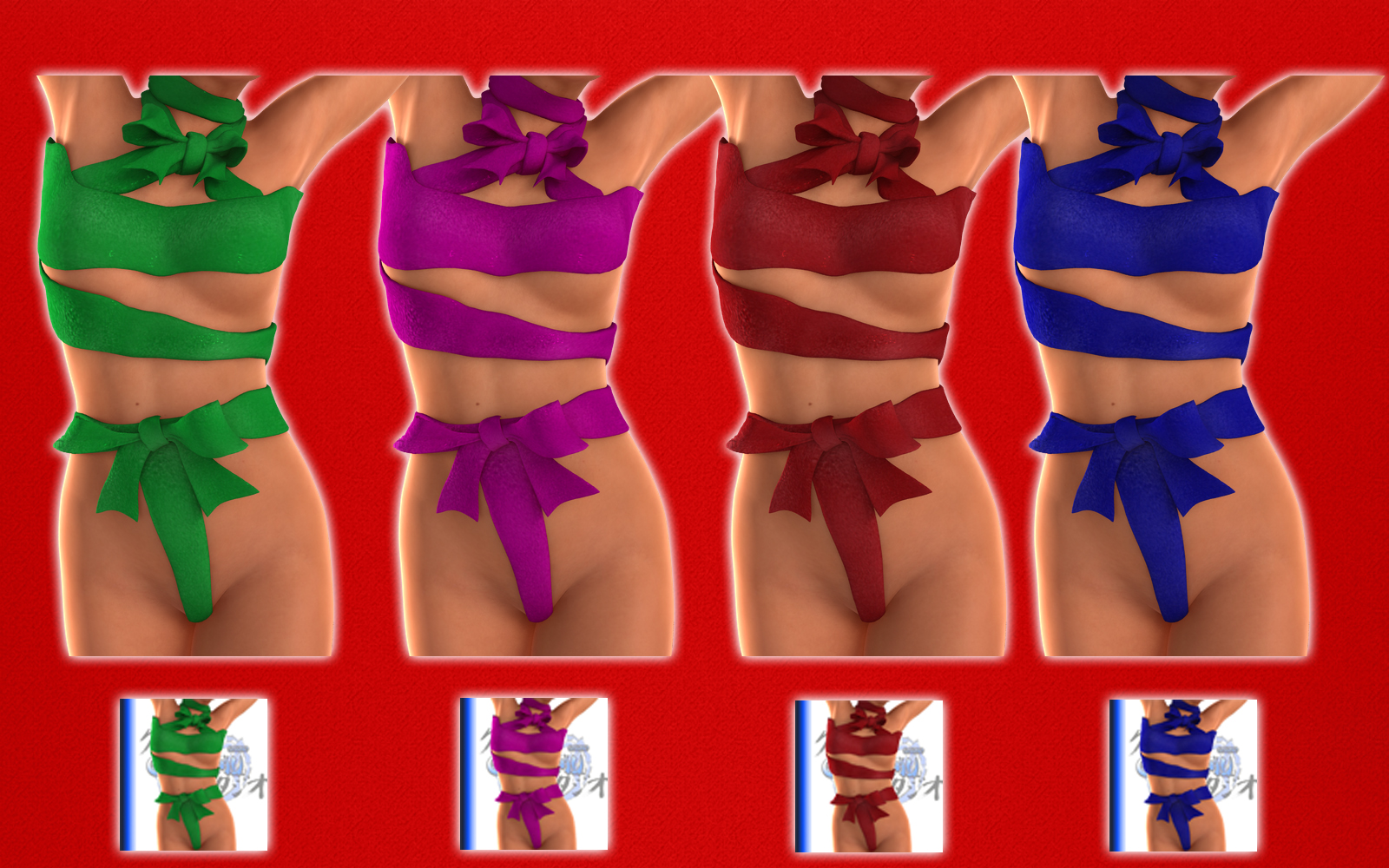 Ribbon Outfit for Genesis 3 Female by N/A