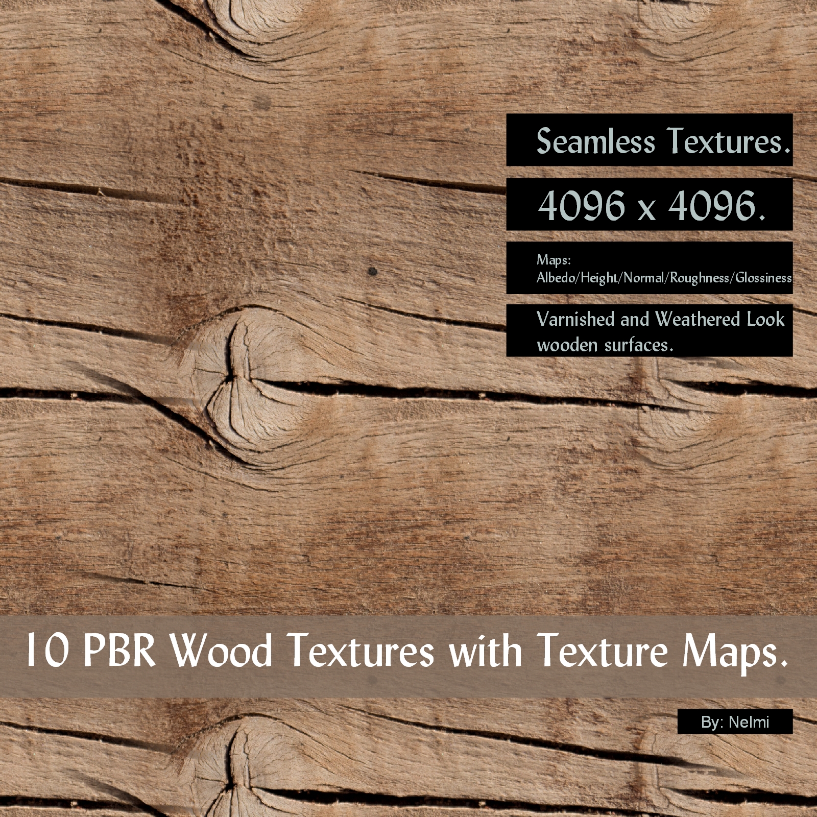 10 PBR Wood Textures with Texture Maps by N/A