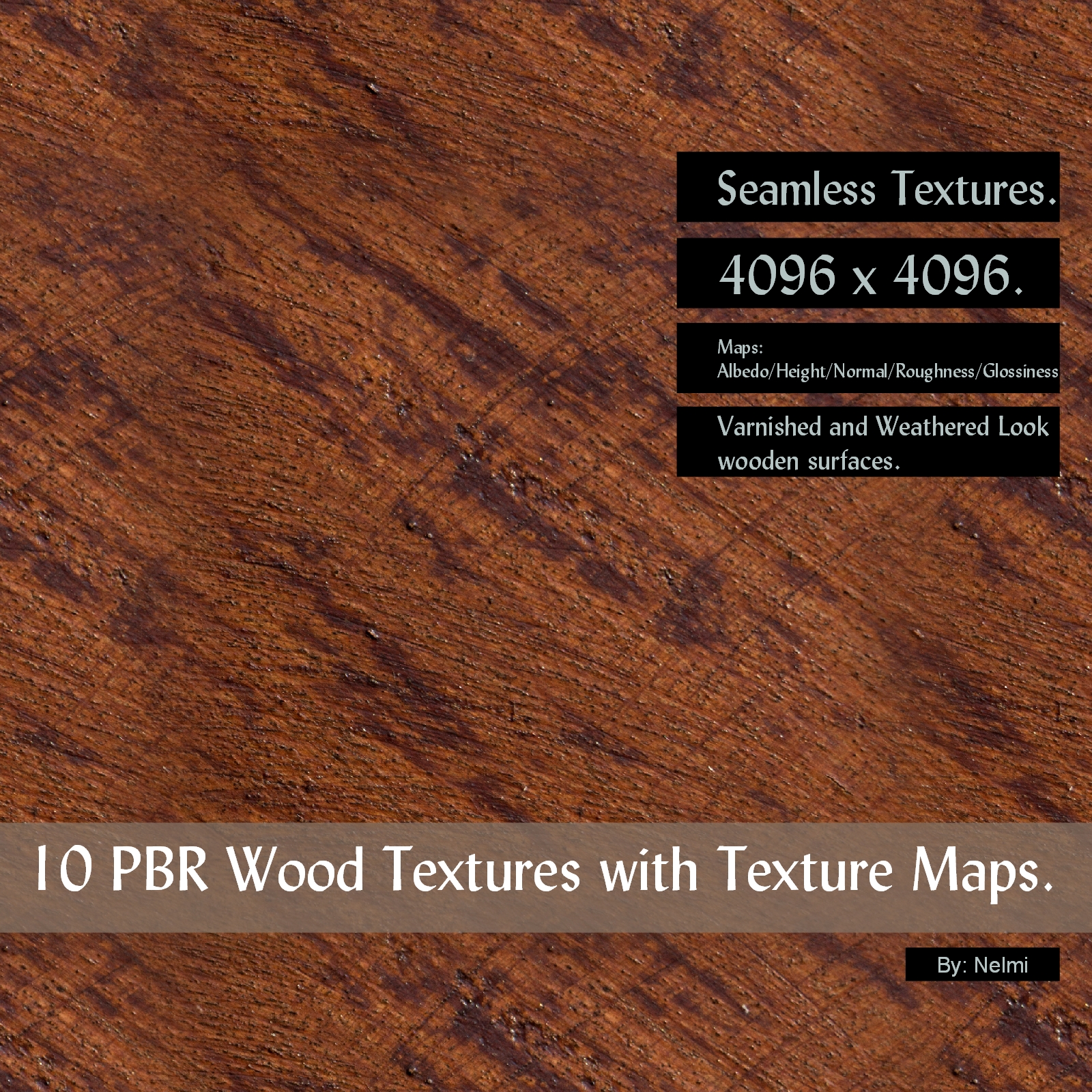 10 PBR Wood Textures with Texture Maps by N/A