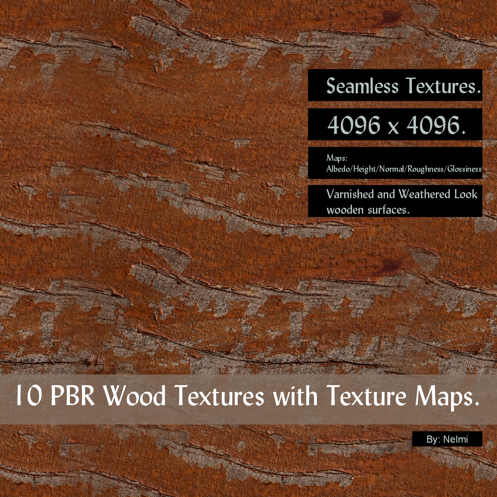 10 PBR Wood Textures with Texture Maps by N/A
