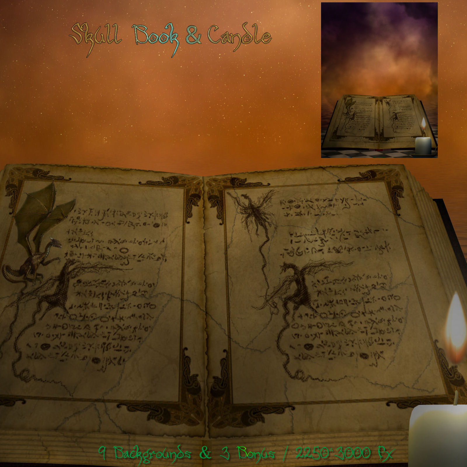DA-Skull, Book & Candle by N/A