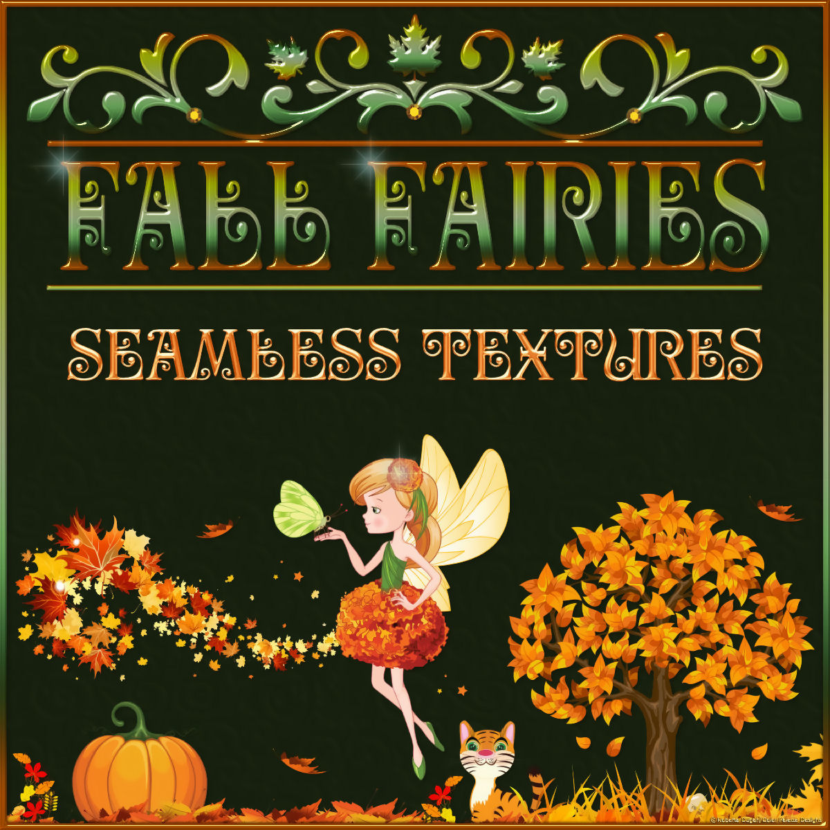 Fall Fairies Seamless Patterns by N/A
