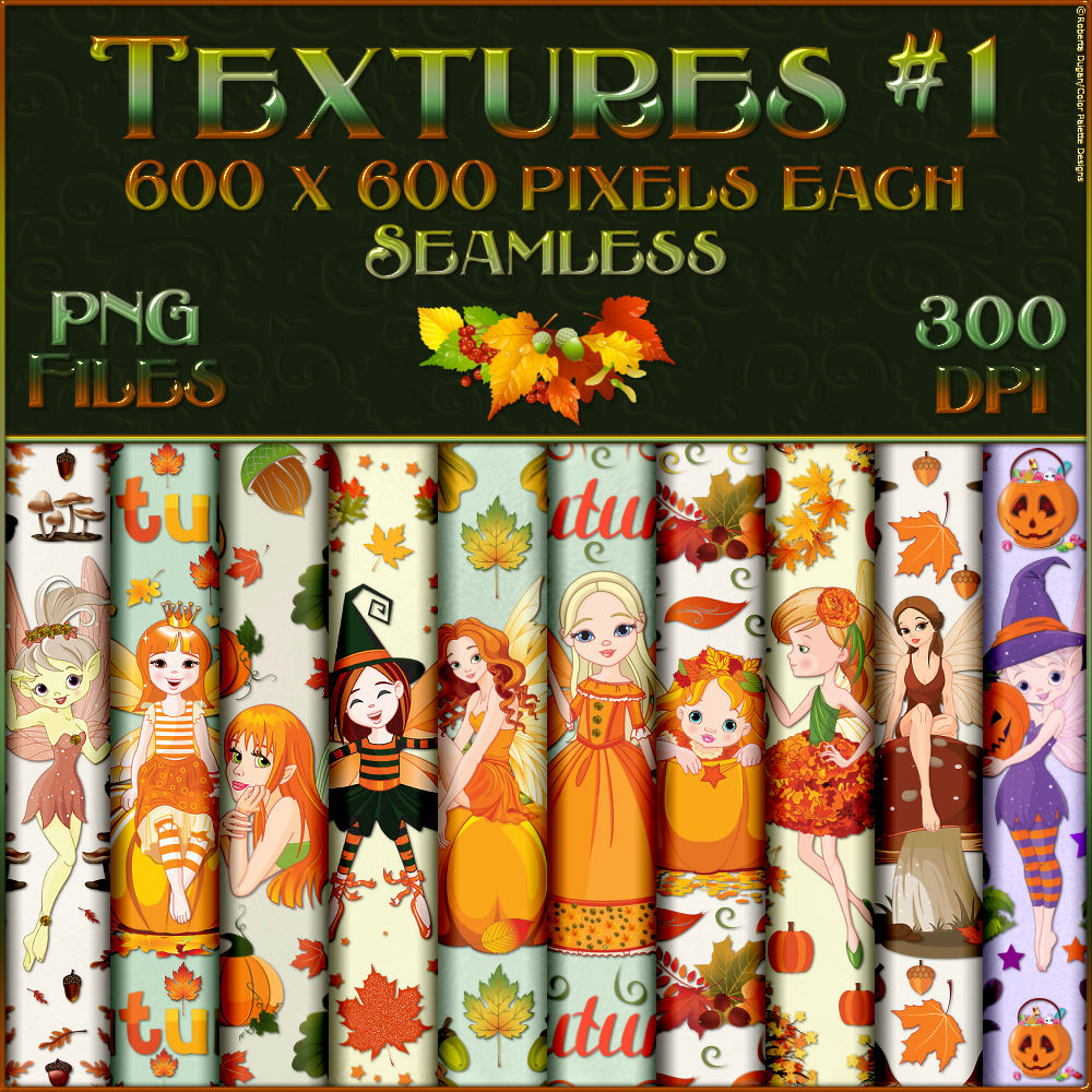 Fall Fairies Seamless Patterns by N/A
