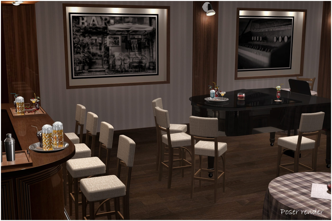 Drinks at the Piano Bar  - Poser & DS by N/A
