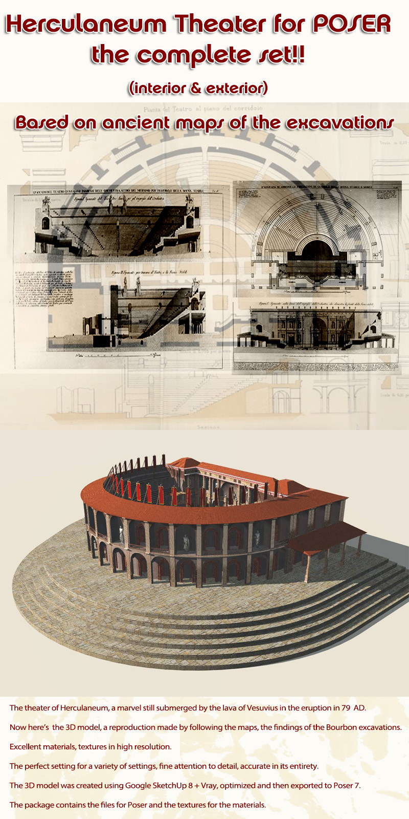 Herculaneum Theater - COMPLETE - for Poser by N/A