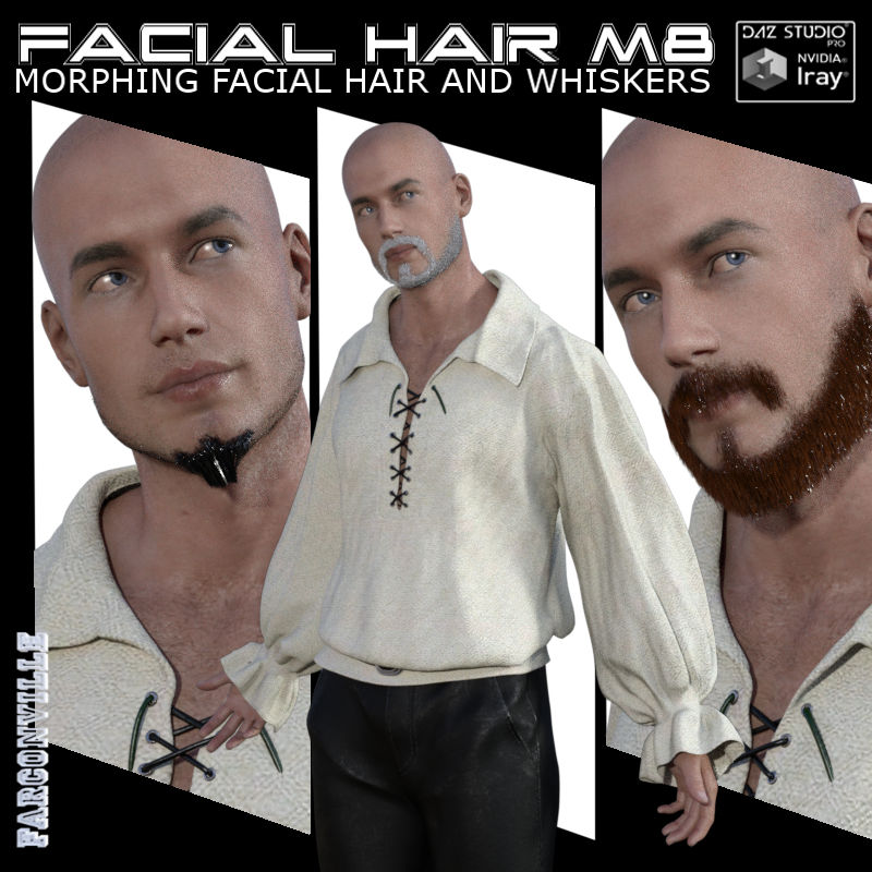 Facial Hair for Michael 8 and Genesis 8 Male by N/A